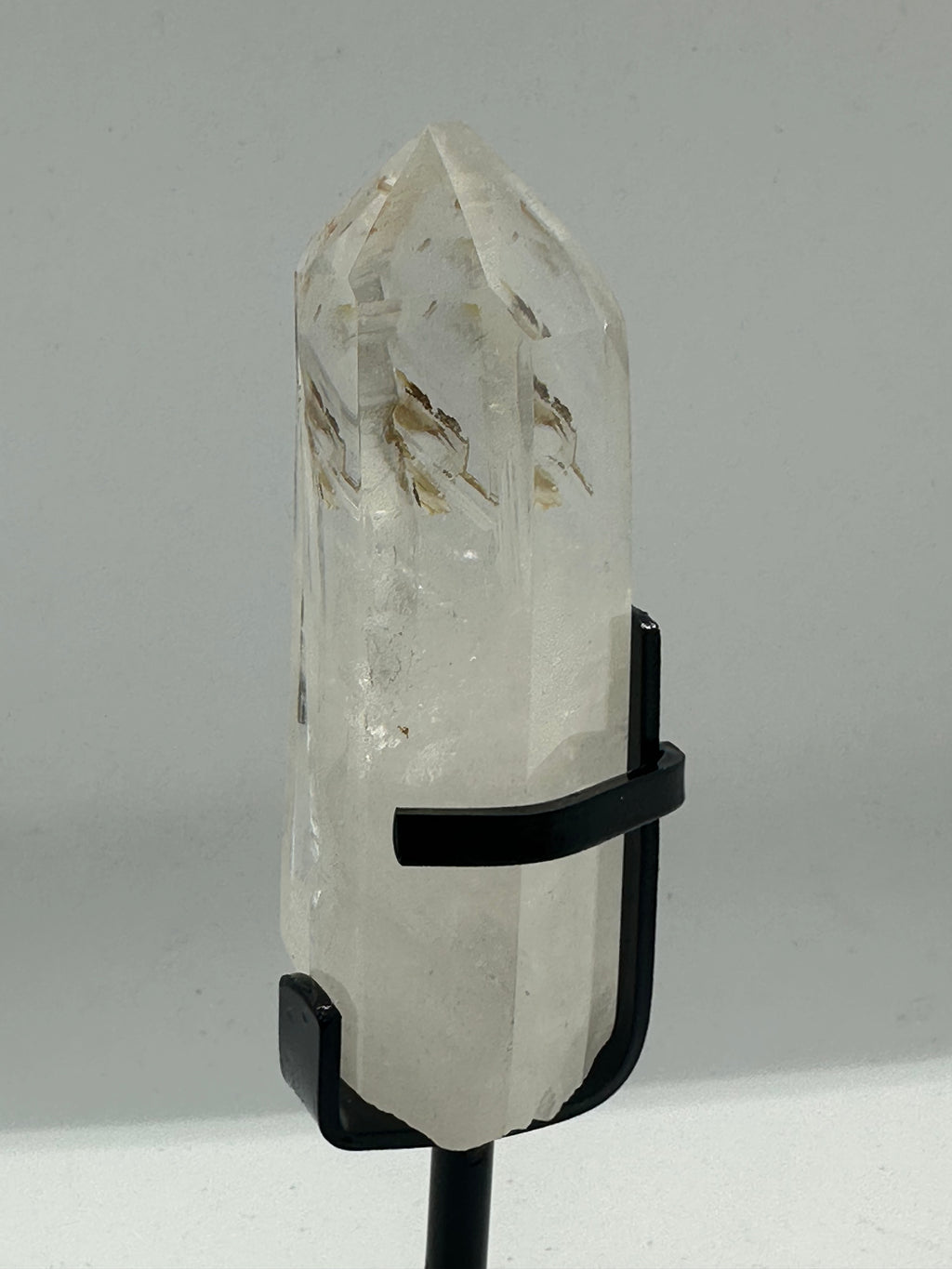 Clear Quartz Double Tower on Custom Stand