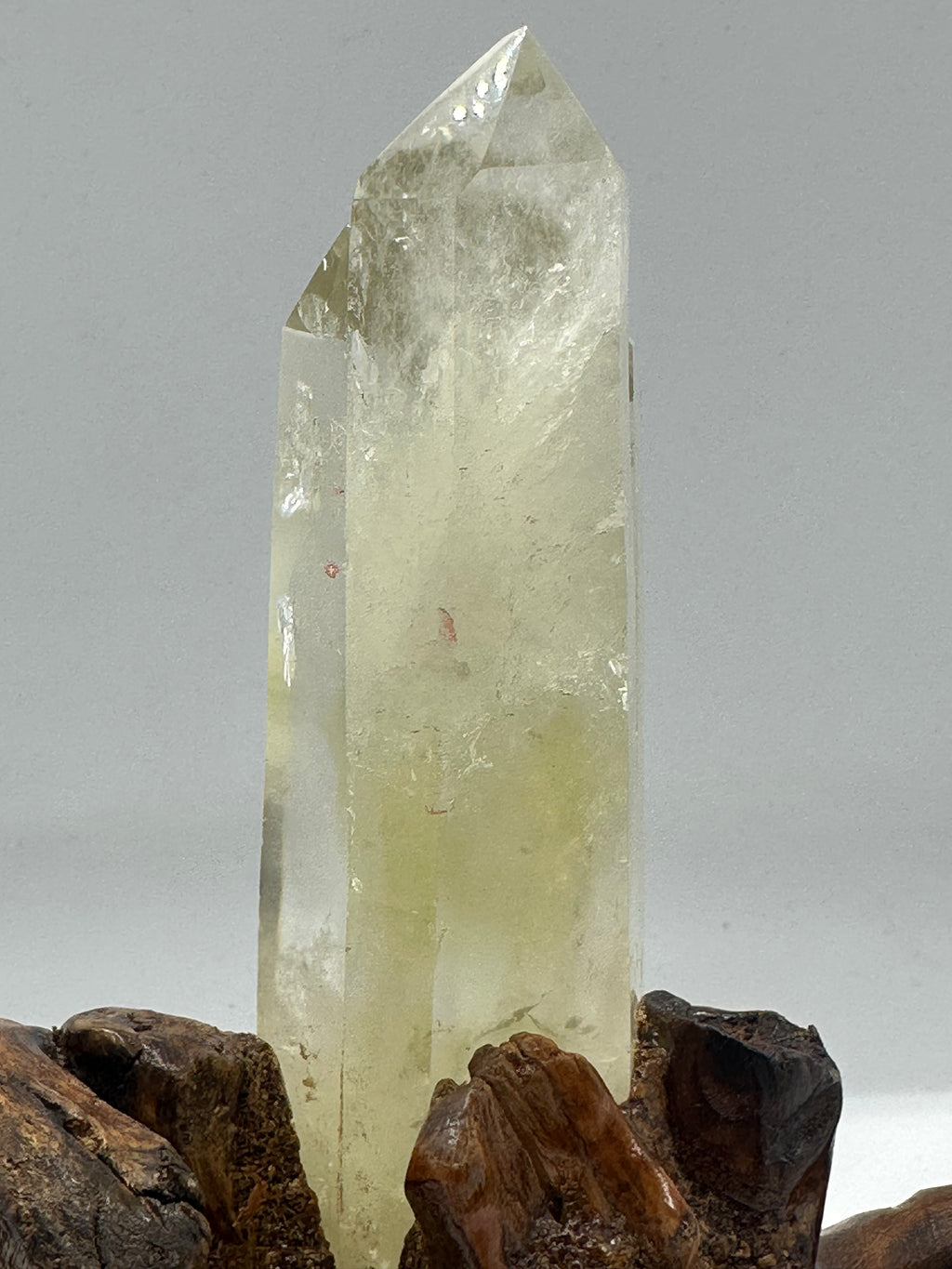 Citrine Double Point Tower in Custom Stand