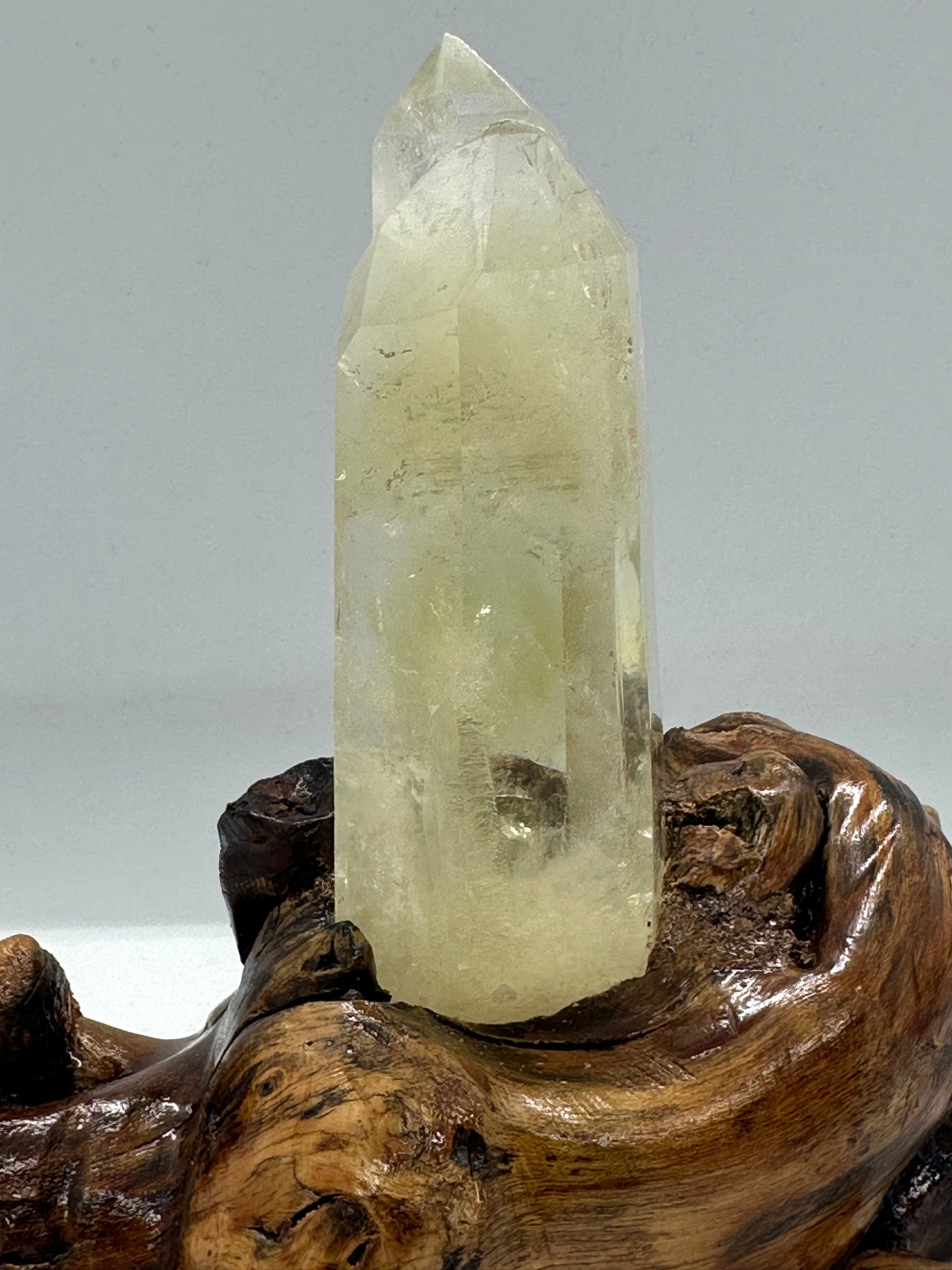 Citrine Double Point Tower in Custom Stand