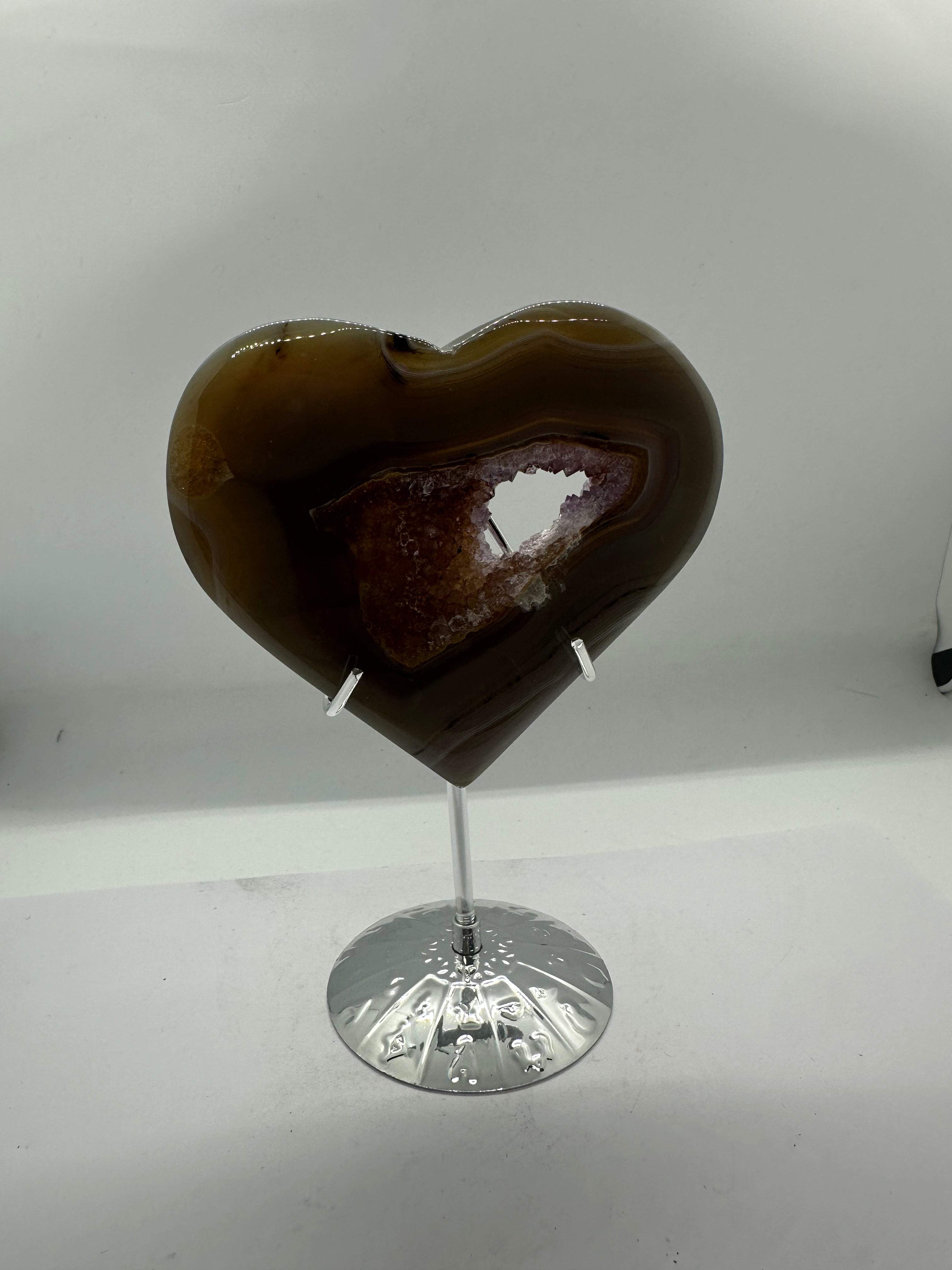 Amethyst Agate Druzy Heart