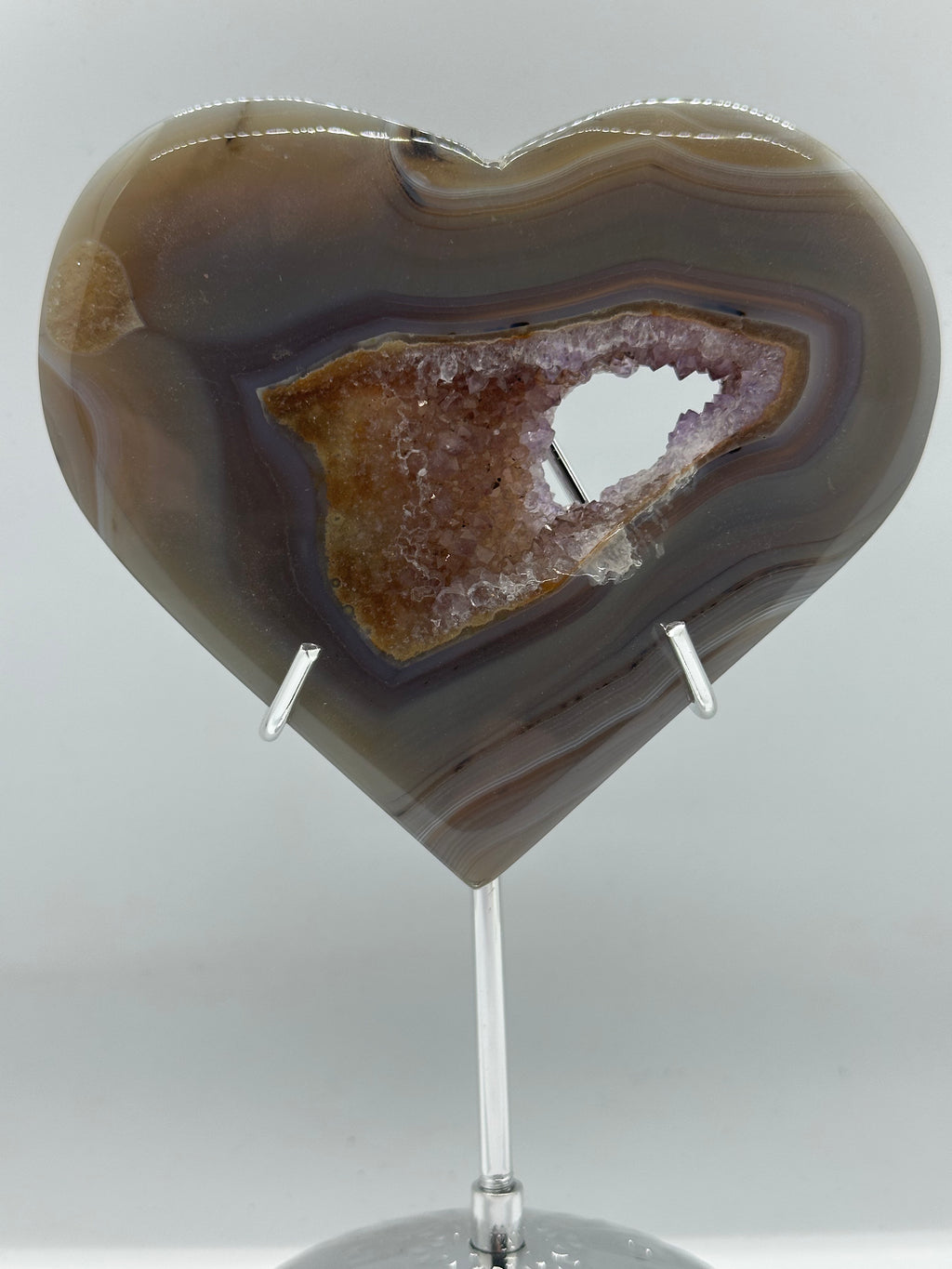 Amethyst Agate Druzy Heart