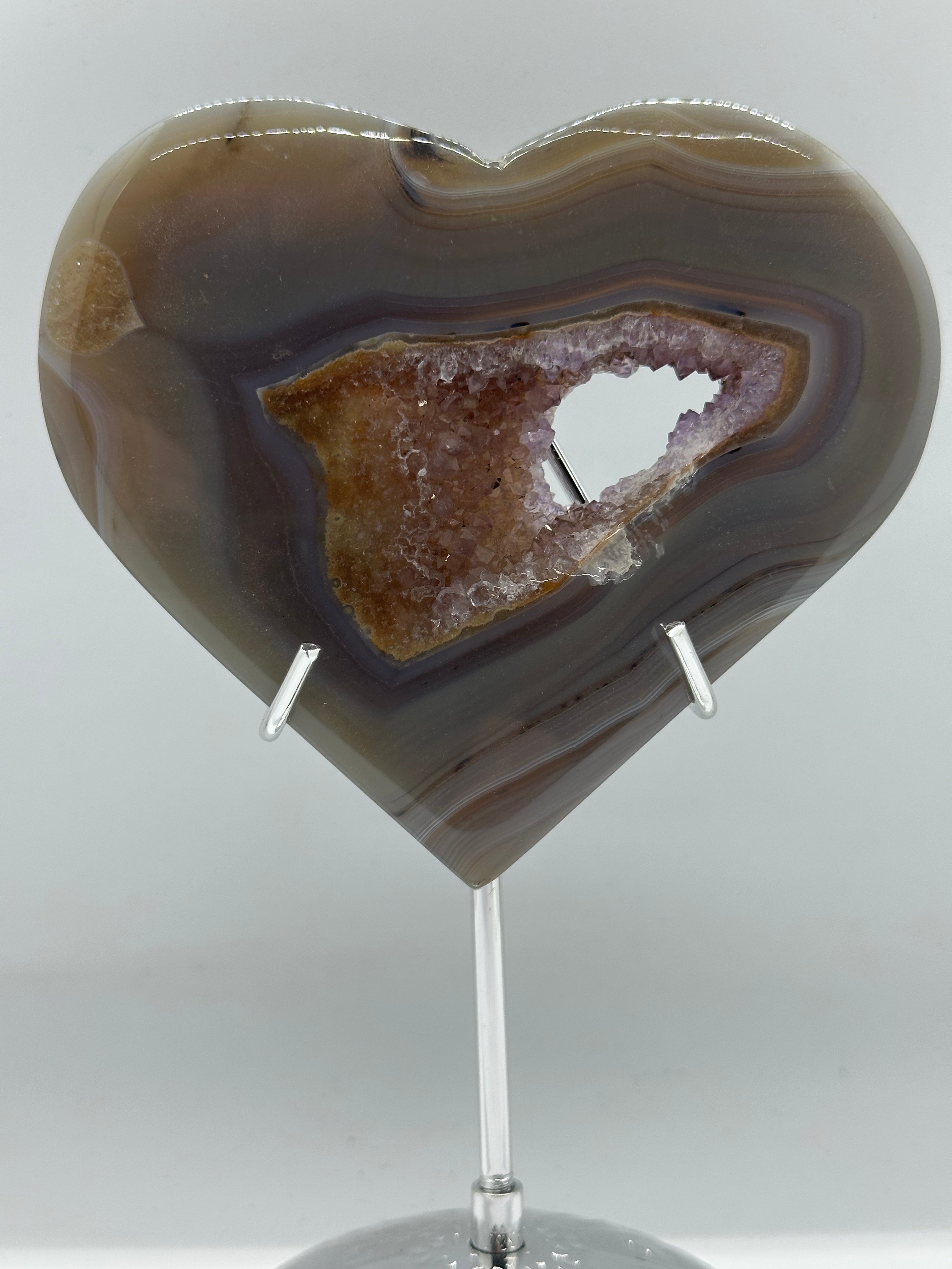 Amethyst Agate Druzy Heart