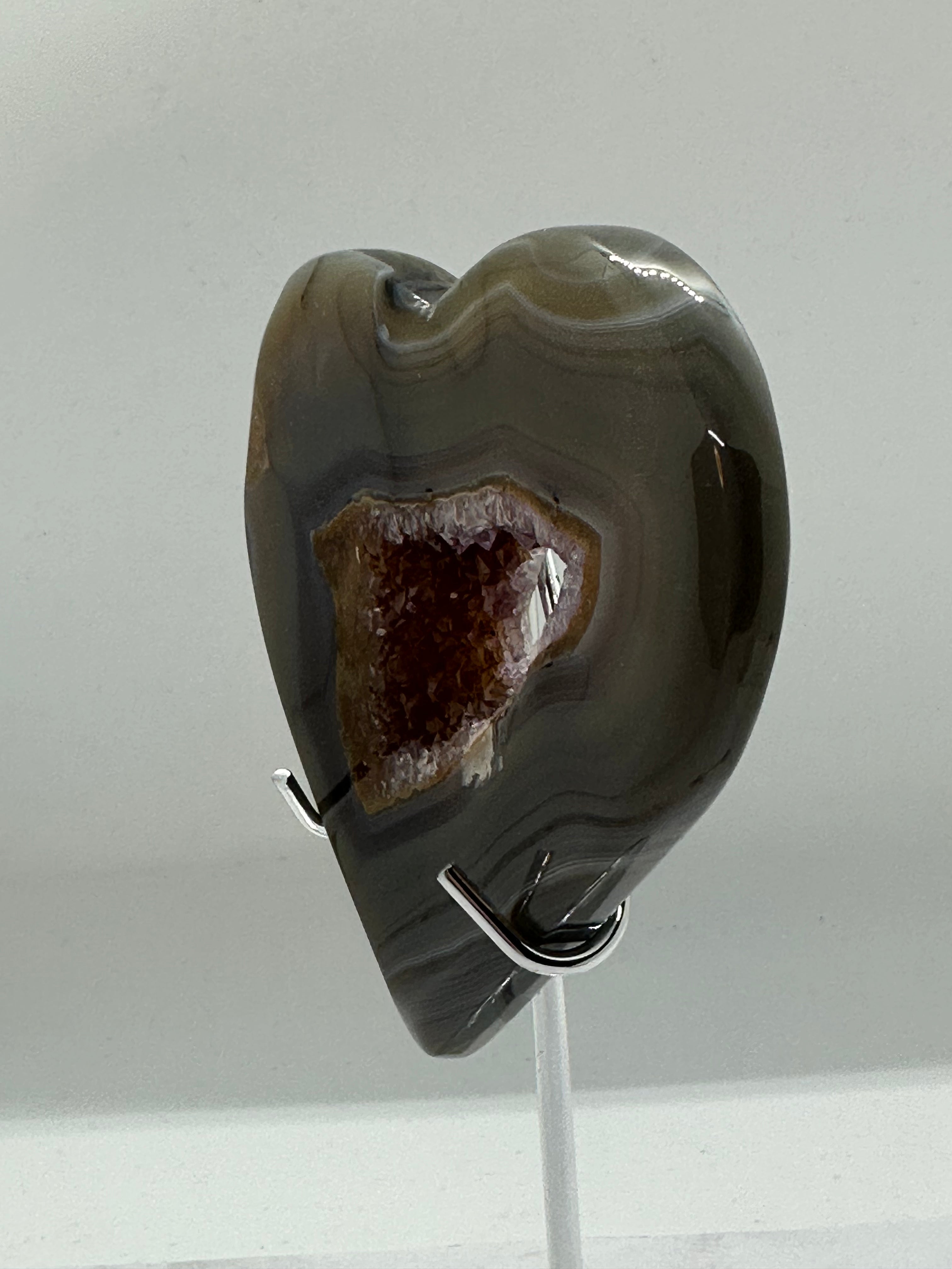 Amethyst Agate Druzy Heart