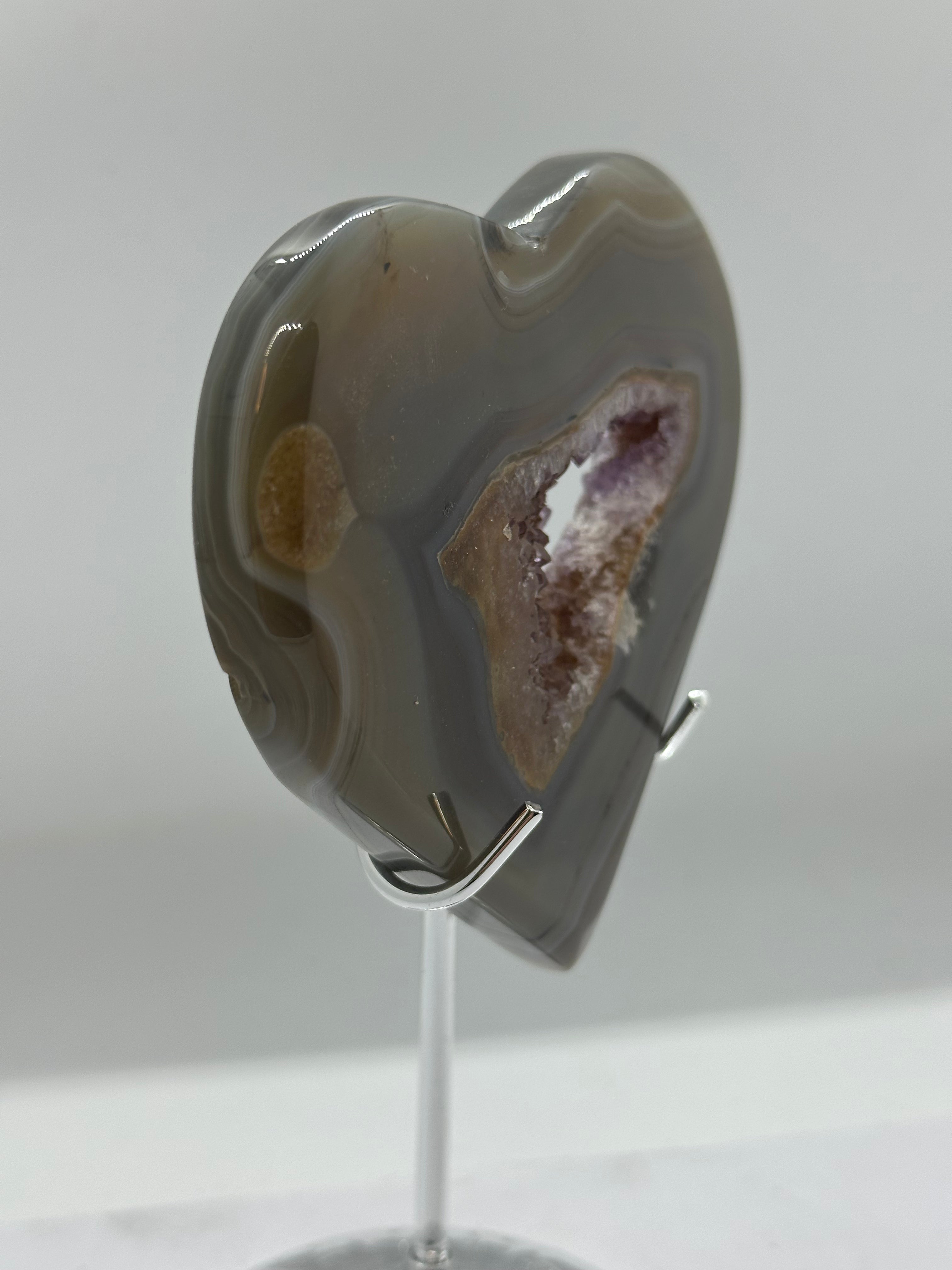 Amethyst Agate Druzy Heart