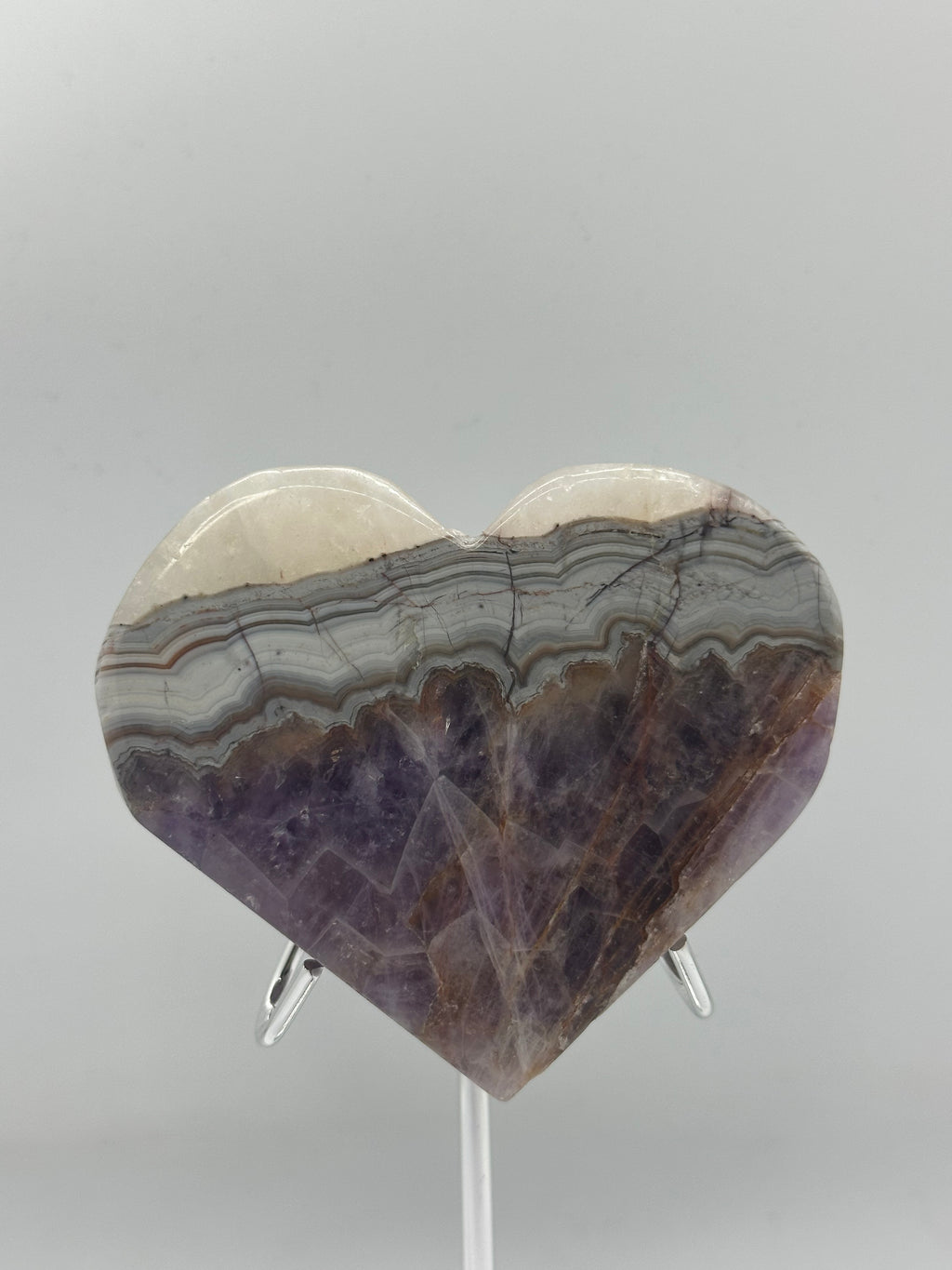 Amethyst agate heart 267g