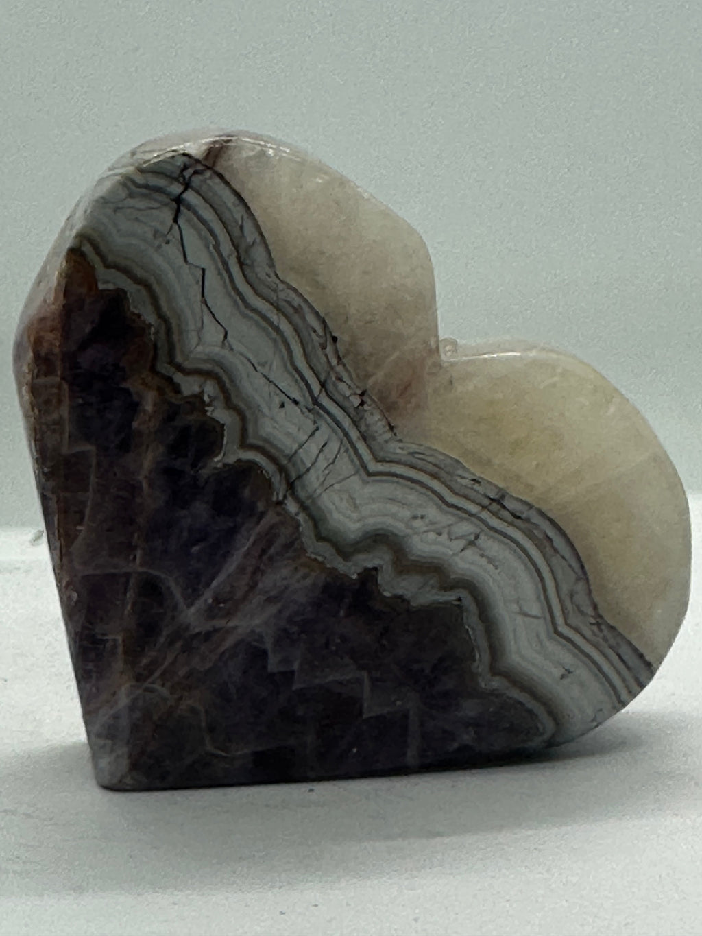 Amethyst agate heart 267g