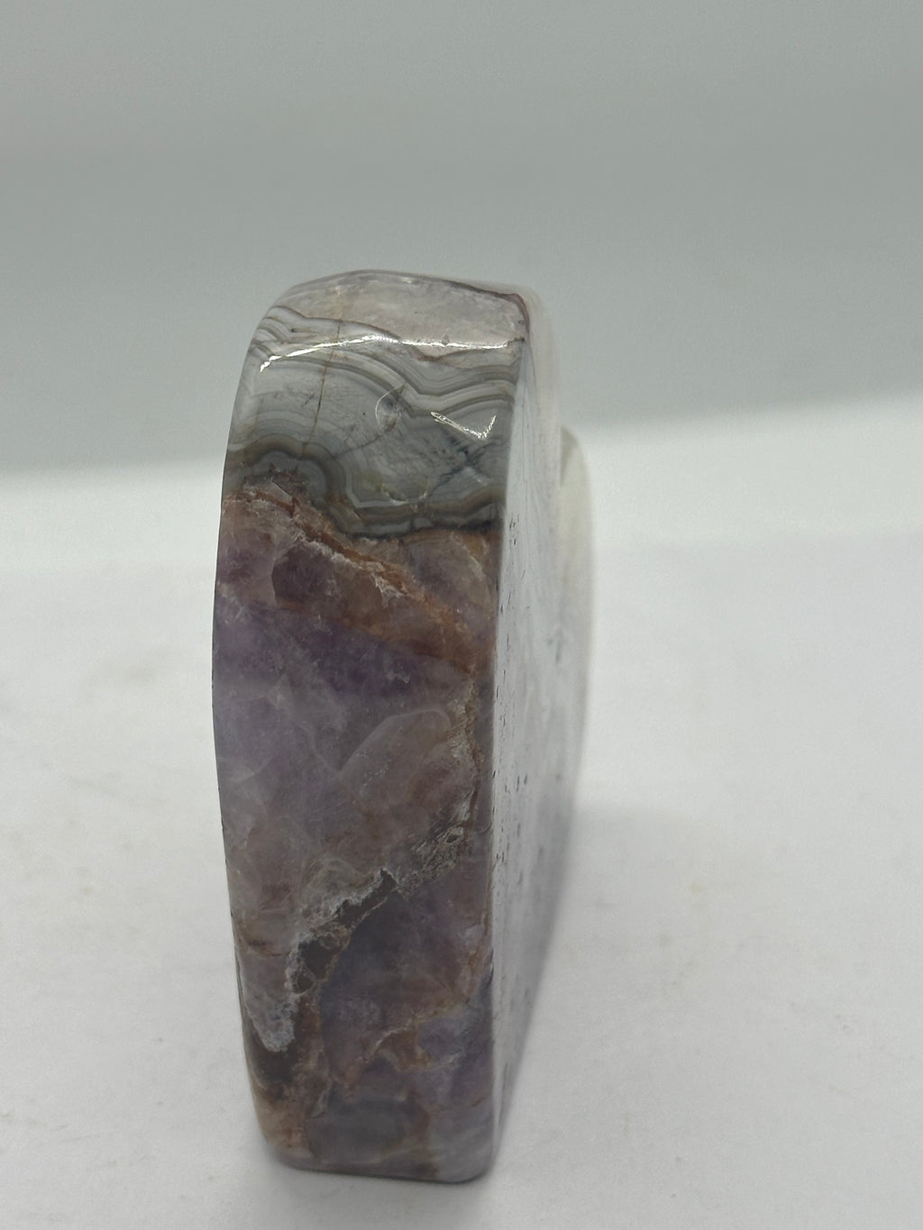 Amethyst agate heart 267g