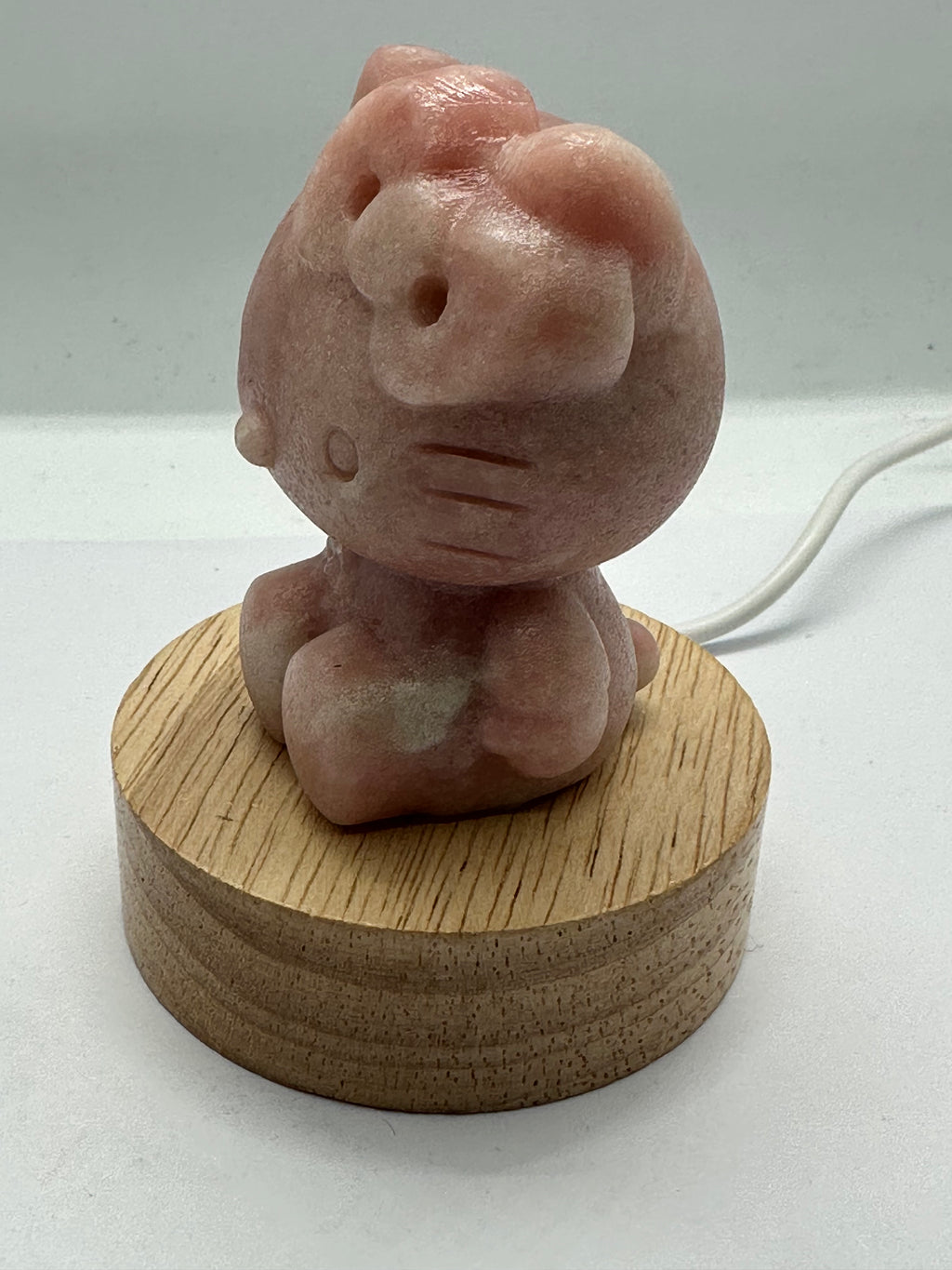 Pink Opal Kitty Carving