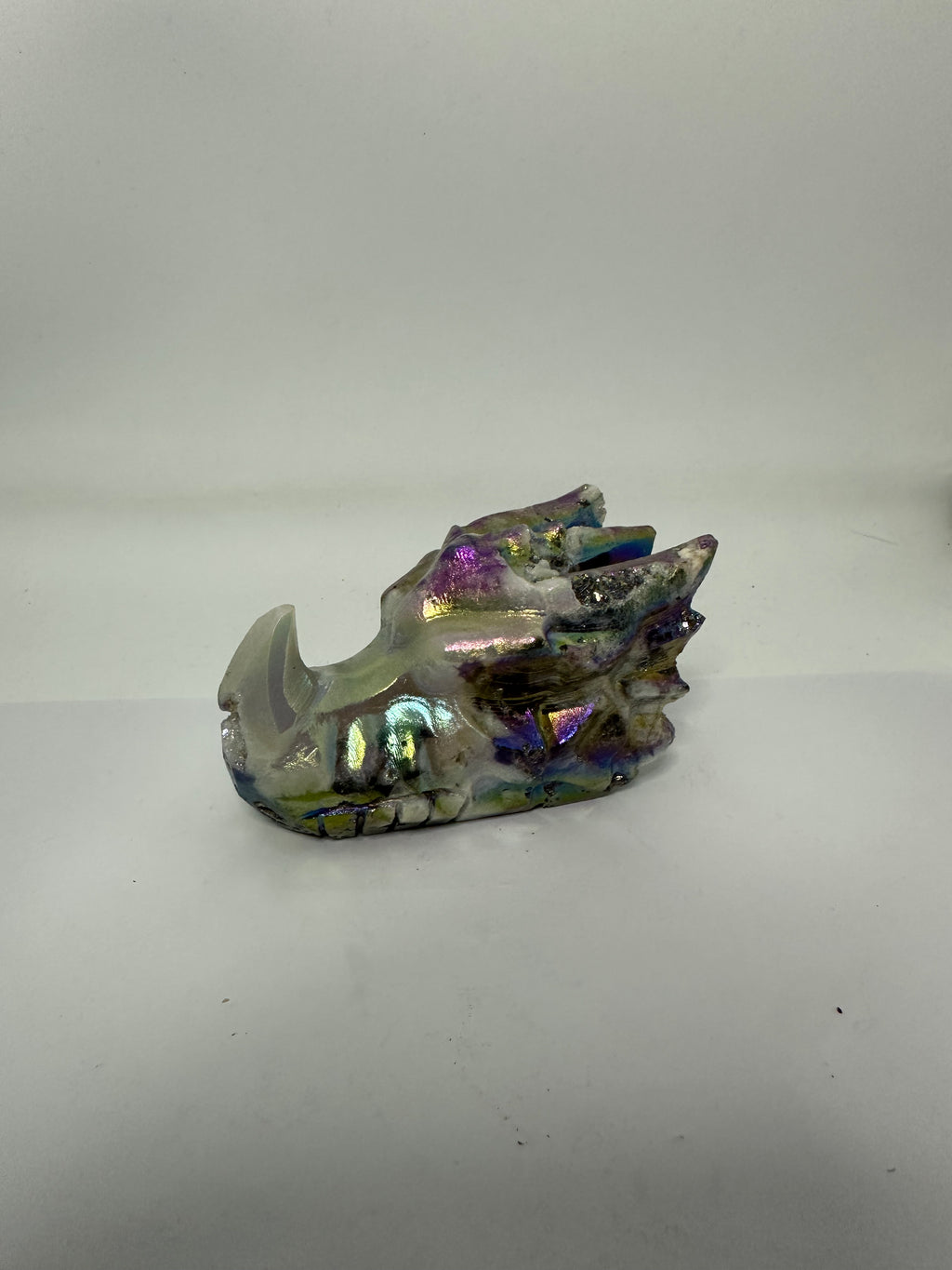 Aura Sphalerite Dragon Head with Druzy