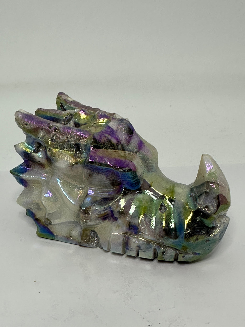 Aura Sphalerite Dragon Head with Druzy