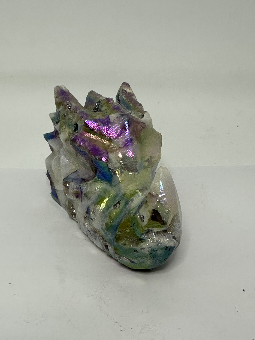 Aura Sphalerite Dragon Head with Druzy