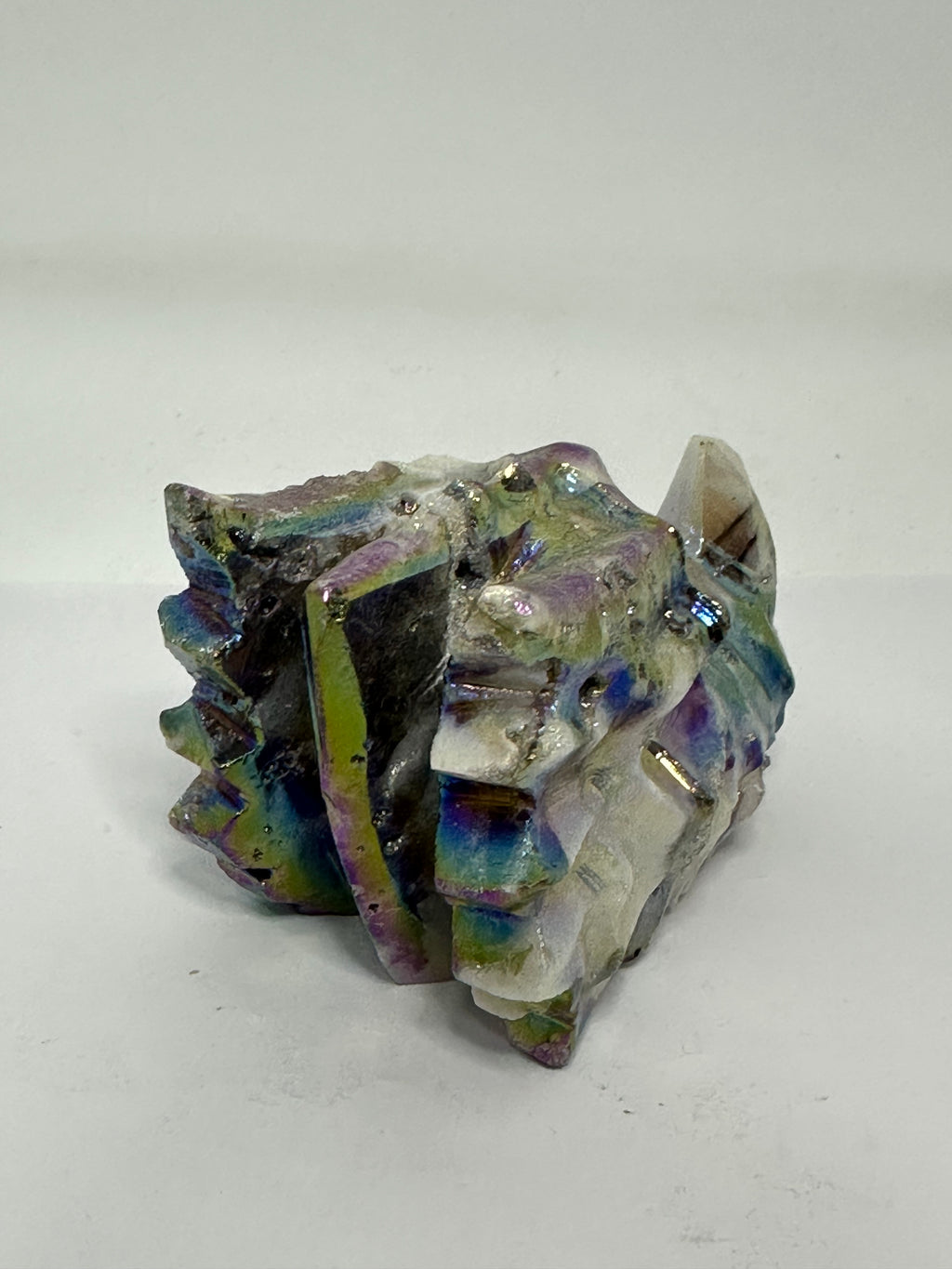 Aura Sphalerite Dragon Head with Druzy