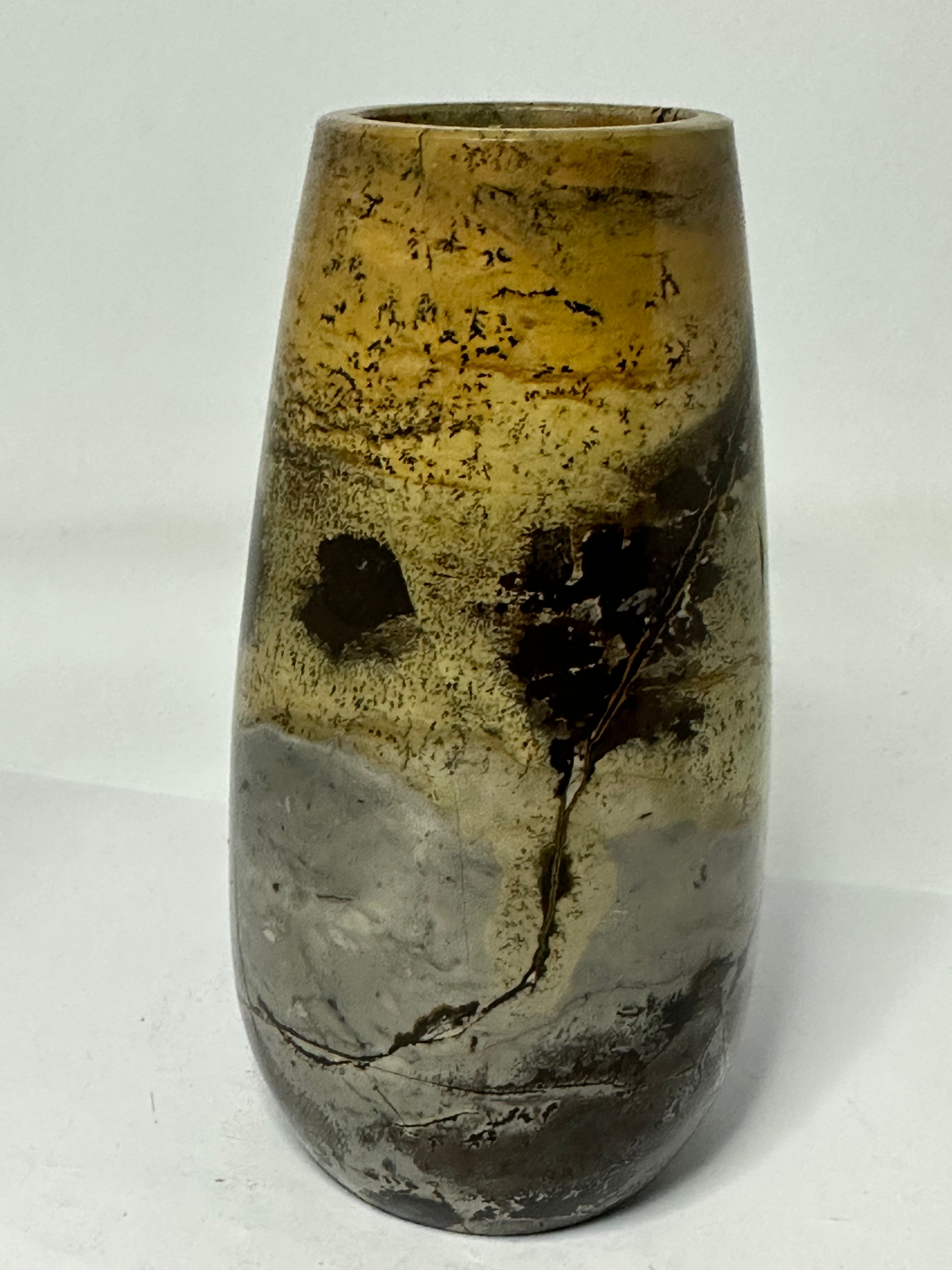 Picture stone vase