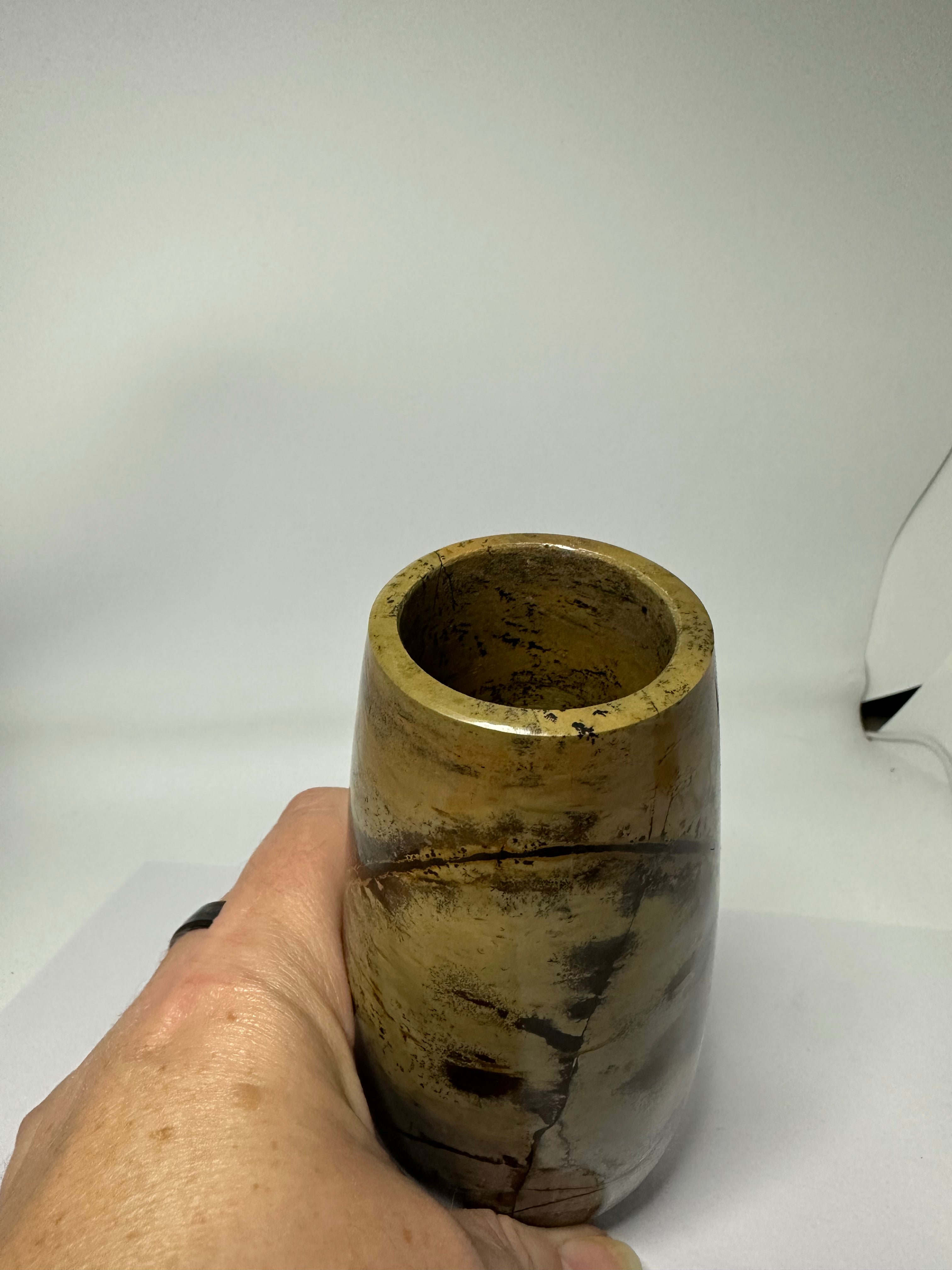 Picture stone vase