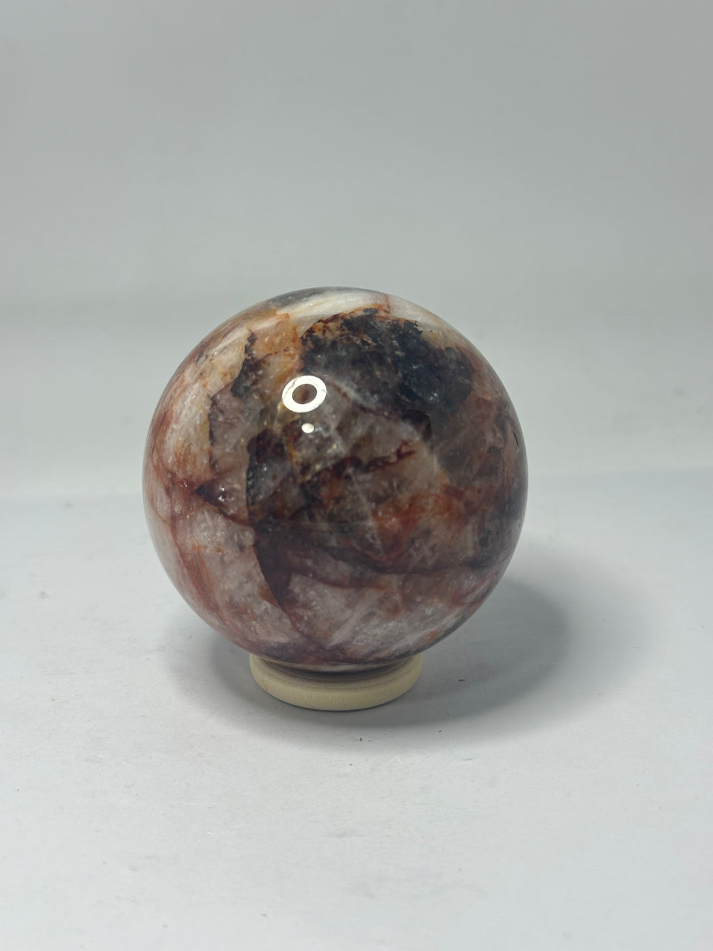 Fire Quartz Sphere 345g – 63mm Diameter