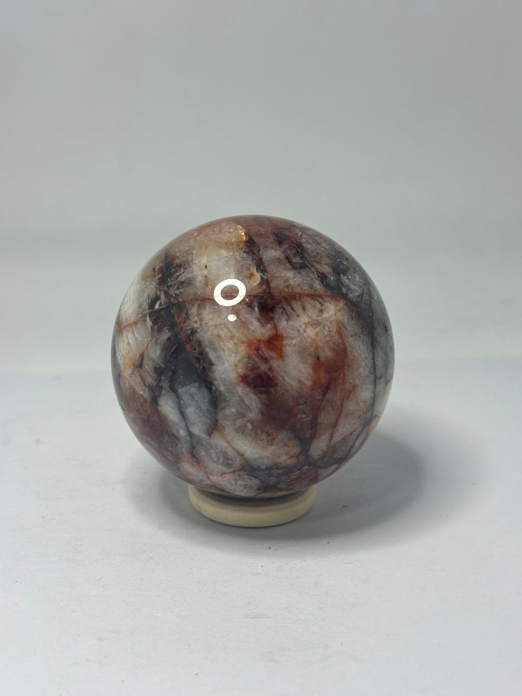 Fire Quartz Sphere 345g – 63mm Diameter