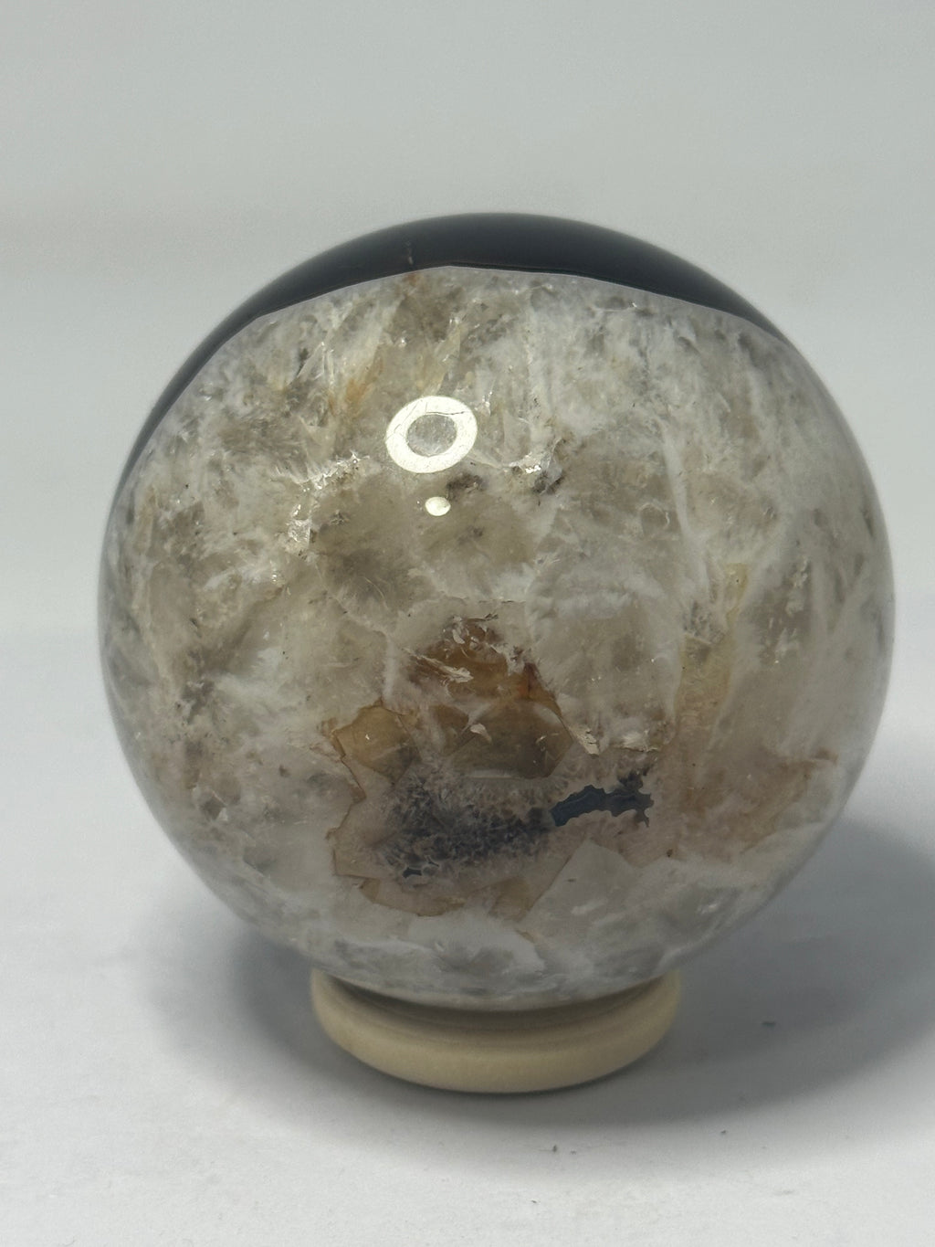 Black Agate Sphere 311g – 60mm Diameter