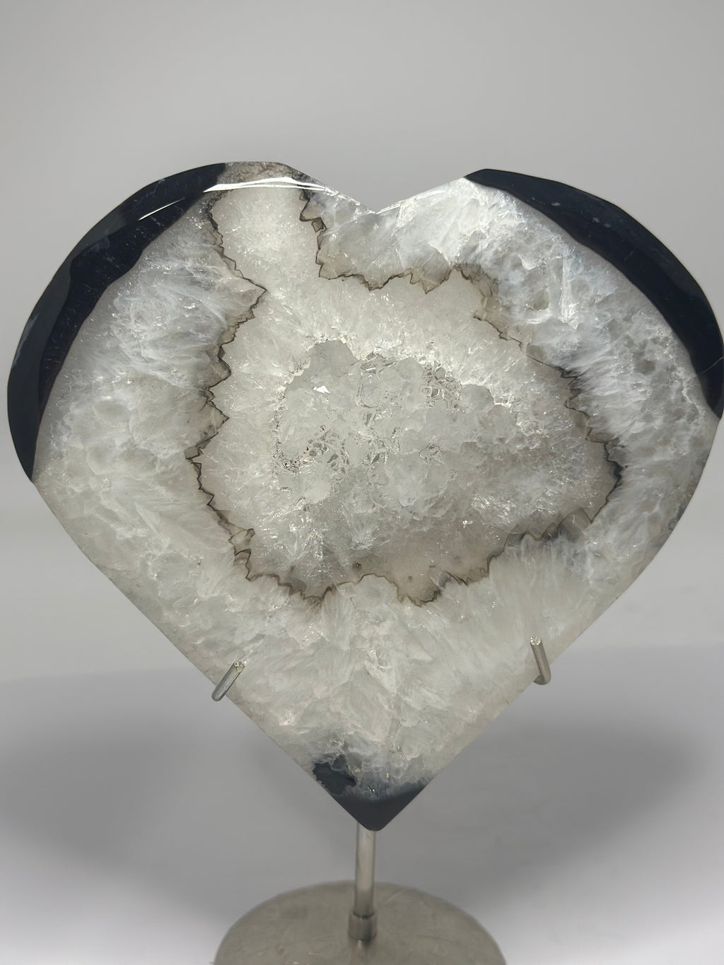 Black Agate Heart on Stand