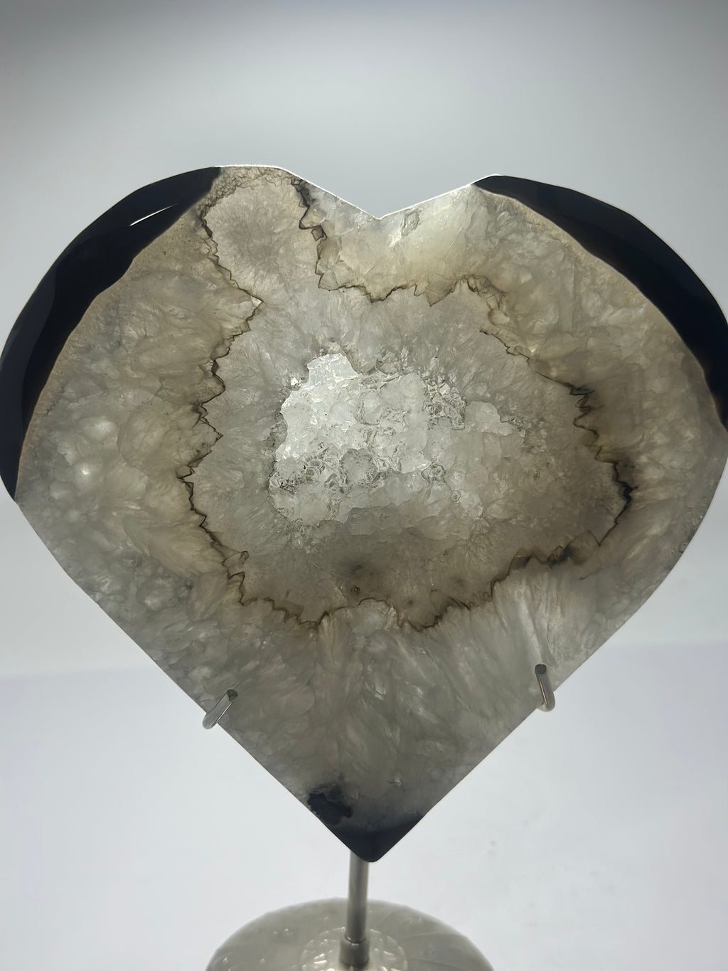 Black Agate Heart on Stand