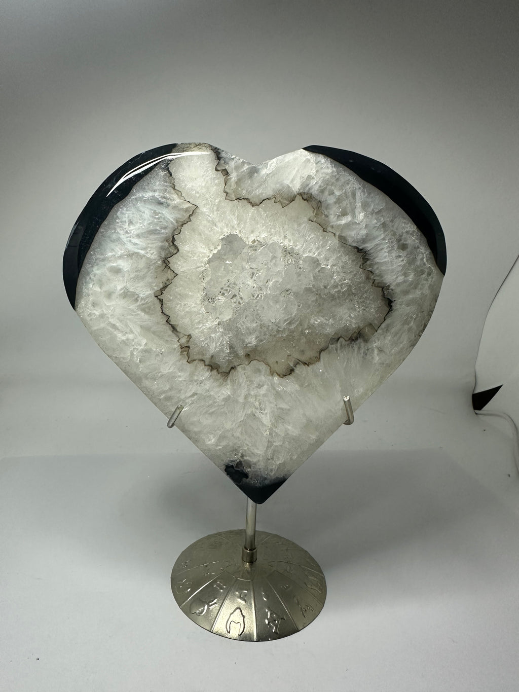 Black Agate Heart on Stand