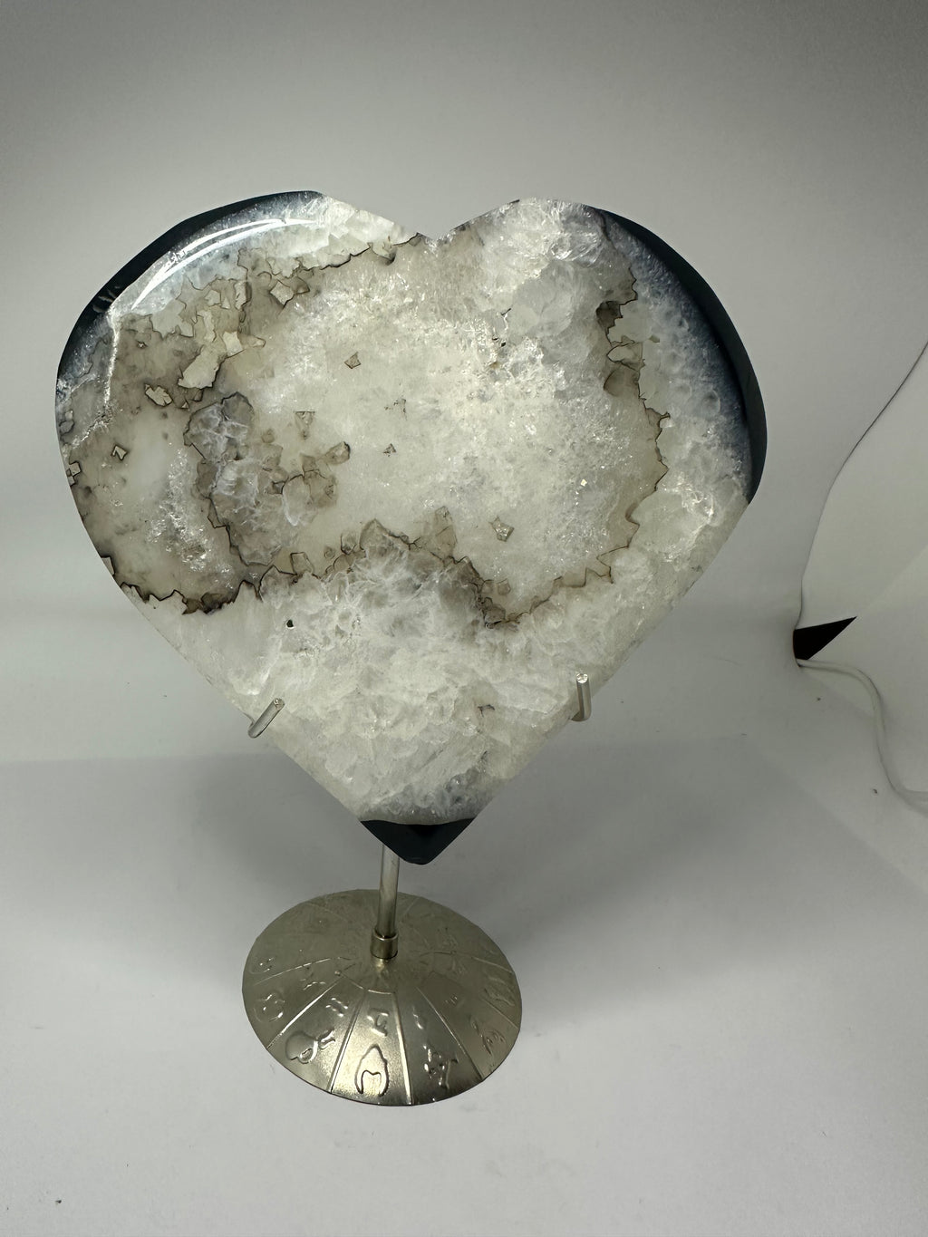 Black Agate Heart on Stand