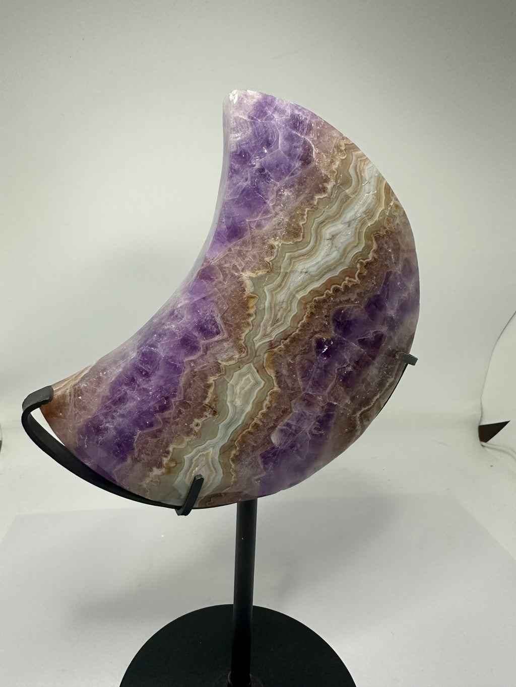 Amethyst Agate Moon on Custom Stand