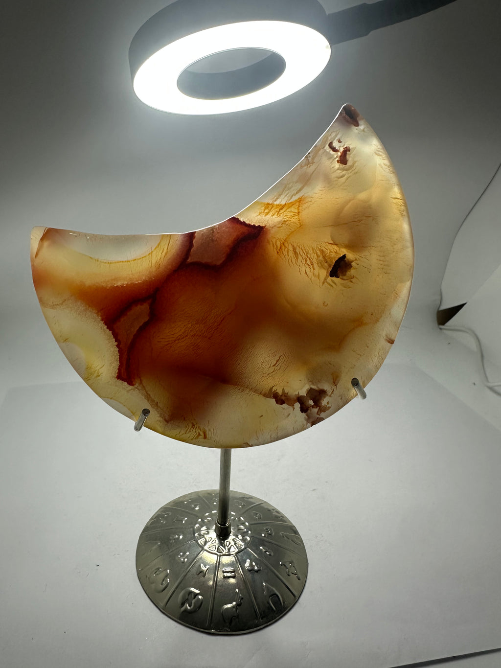 Carnelian Moon on Stand