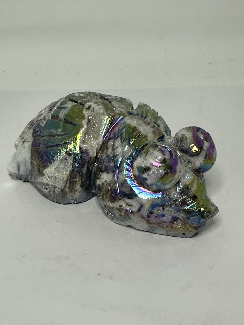 Aura Coated Sphalerite Goldfish Carving