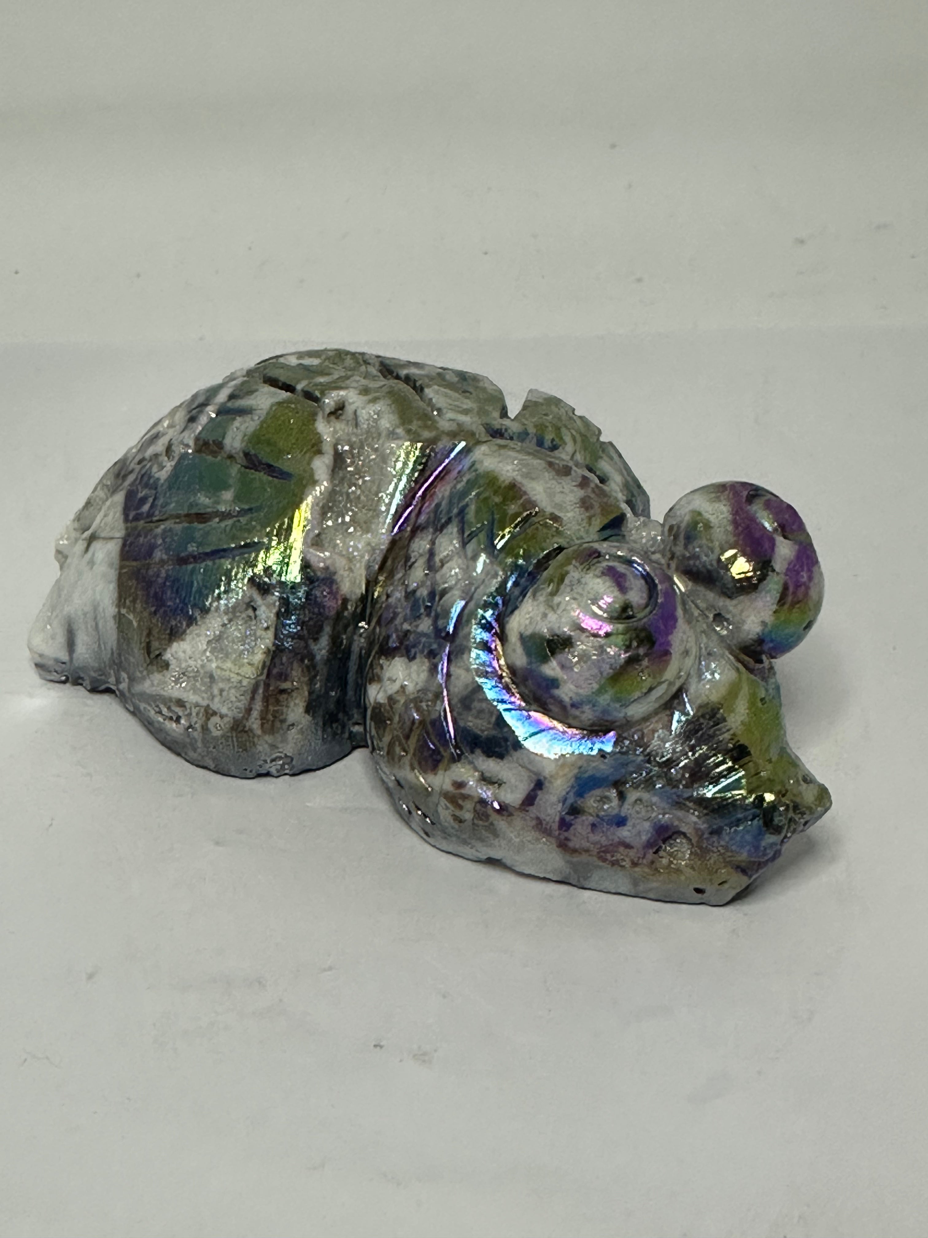 Aura Coated Sphalerite Goldfish Carving