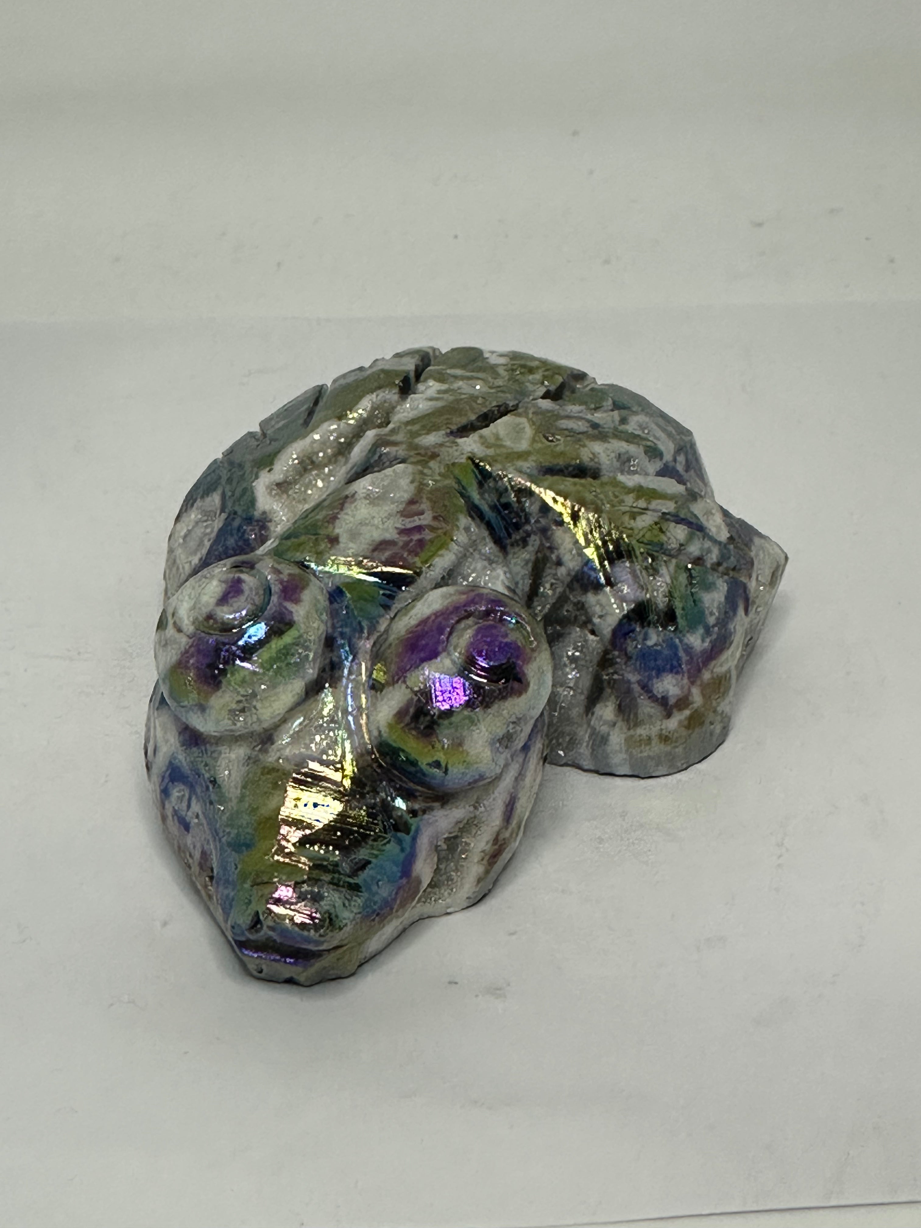 Aura Coated Sphalerite Goldfish Carving