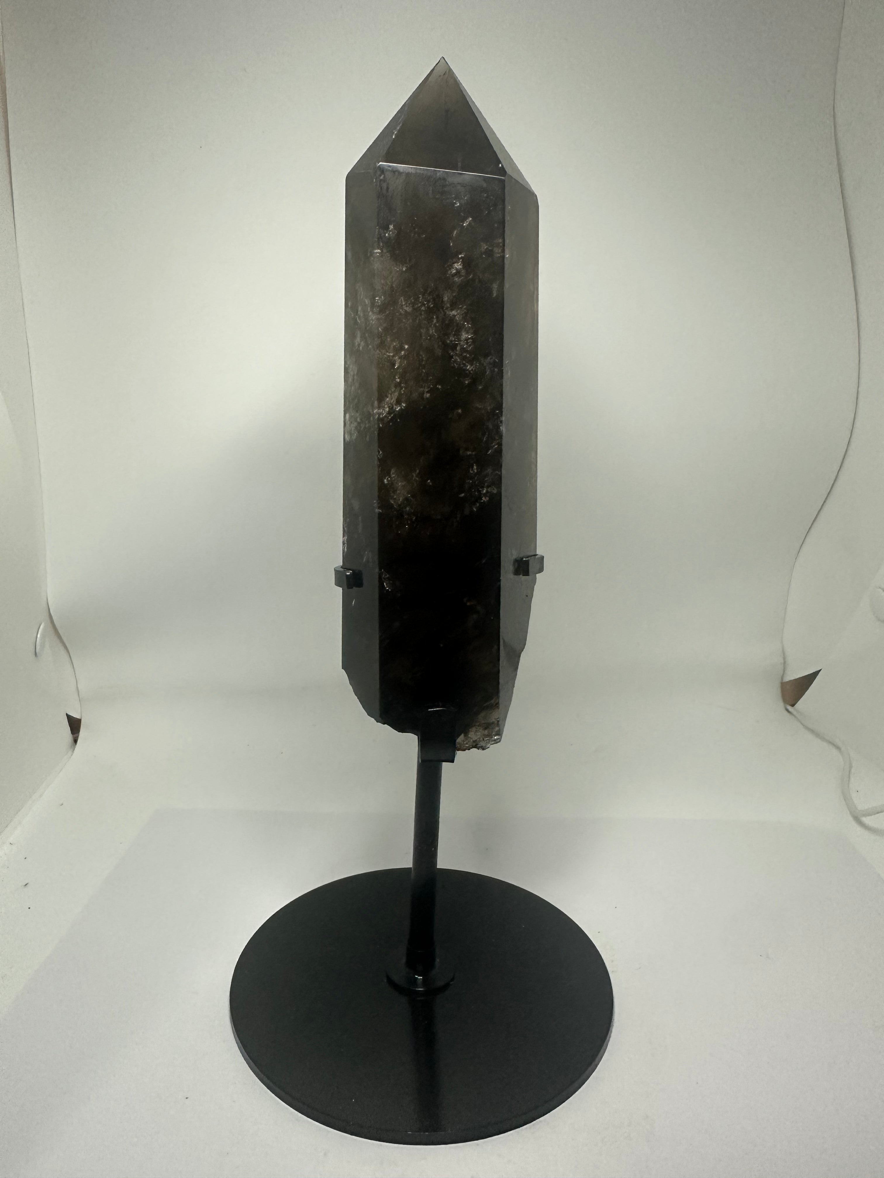 Smoky Quartz Tower on Custom Stand – 1.15kg