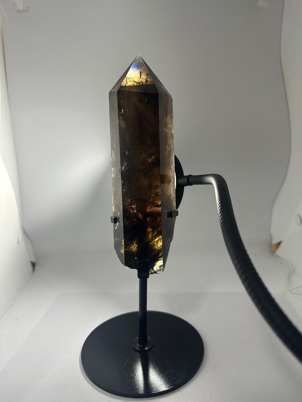 Smoky Quartz Tower on Custom Stand – 1.15kg