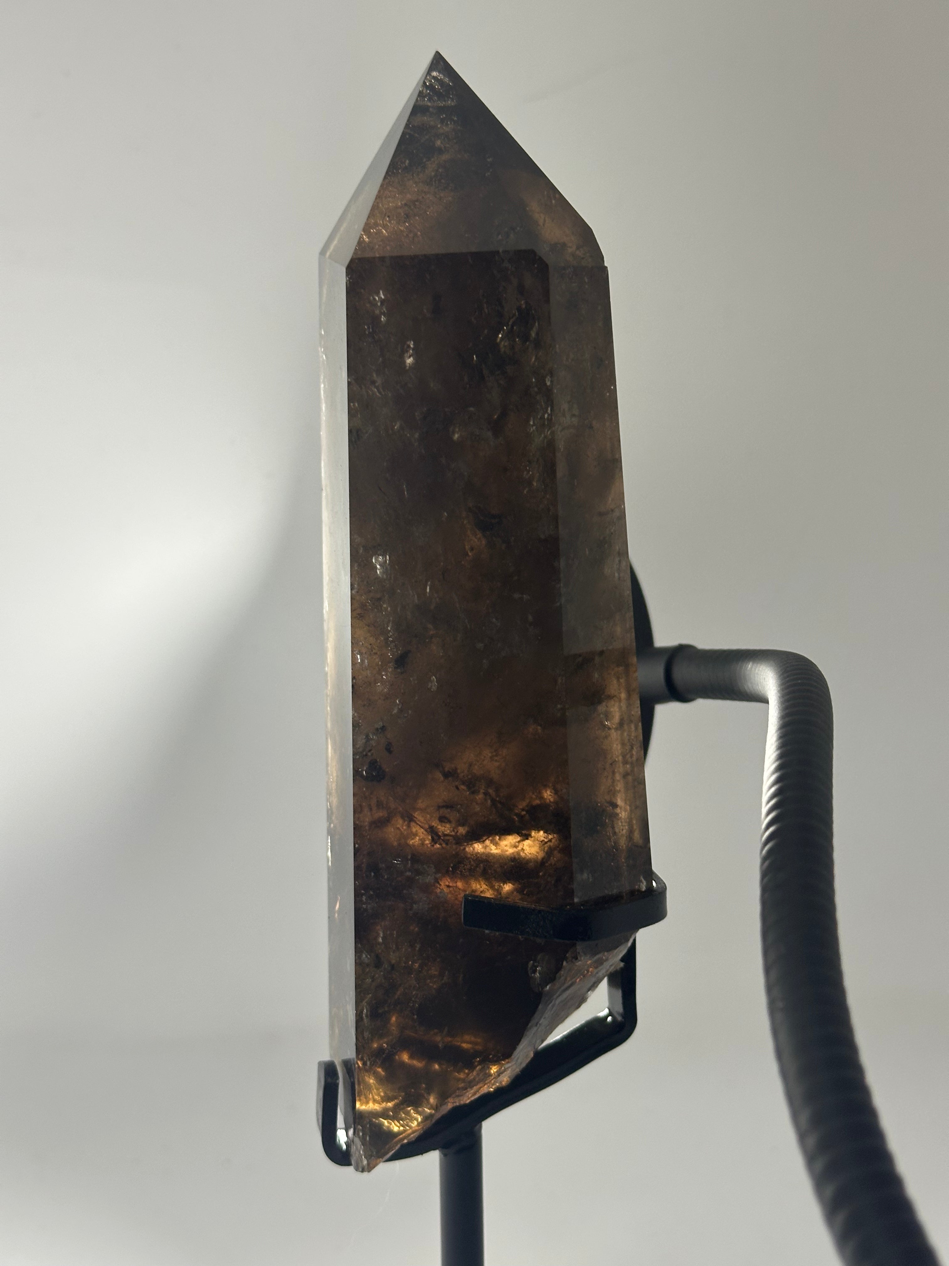 Smoky Quartz Tower on Custom Stand – 1.15kg