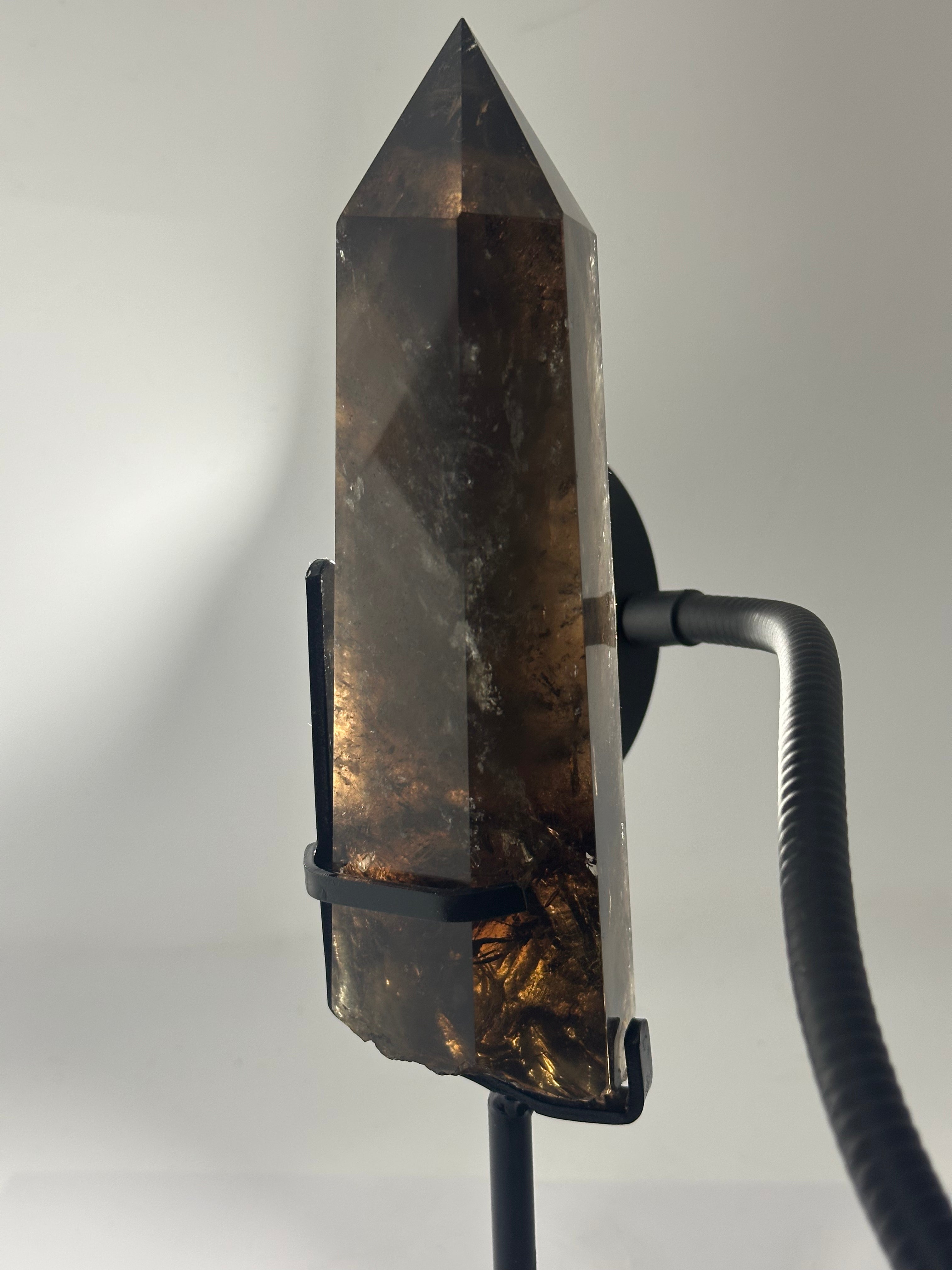 Smoky Quartz Tower on Custom Stand – 1.15kg
