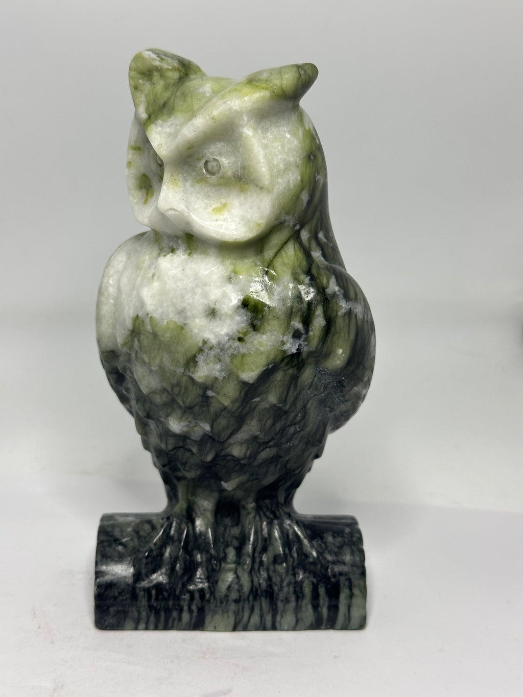 Green Jade Owl Carving