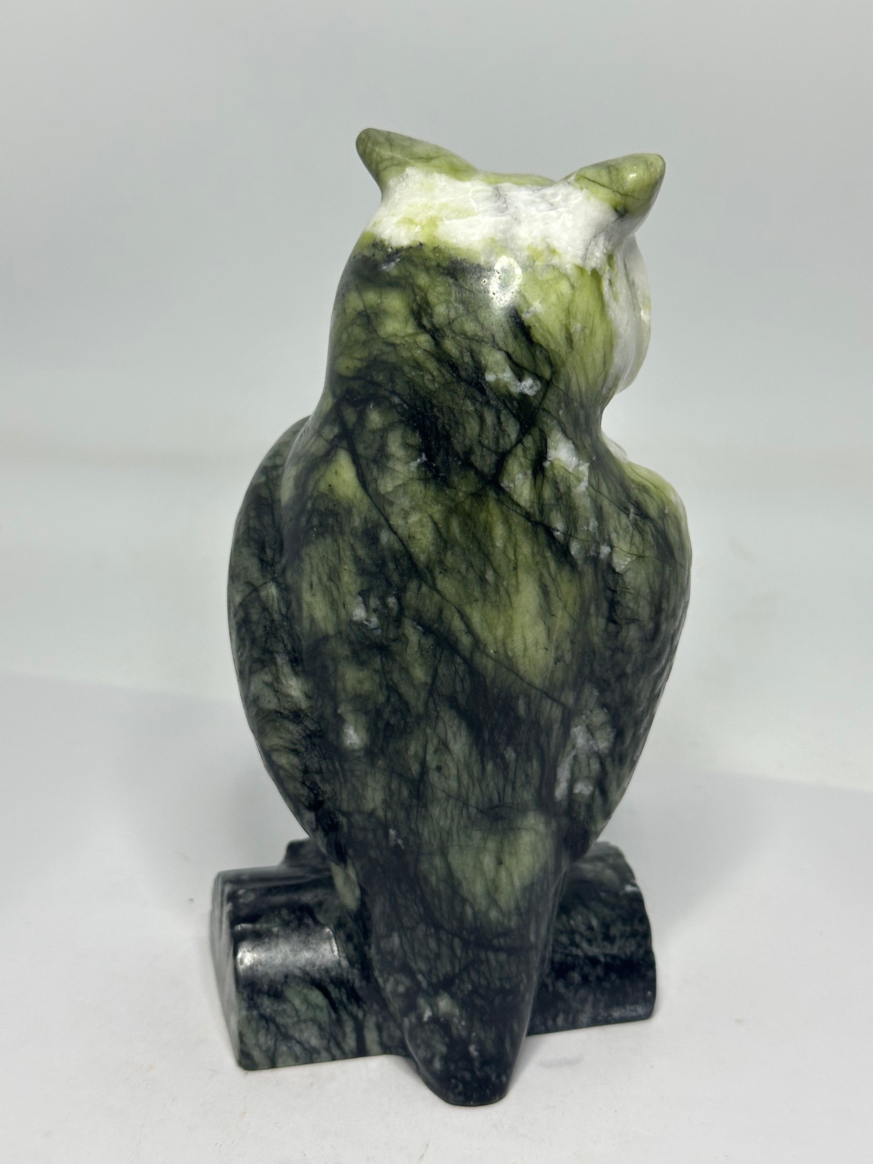 Green Jade Owl Carving