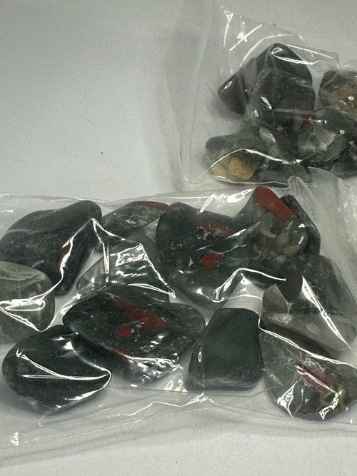 Tumbled african bloodstone stones, 100g, shown from another angle