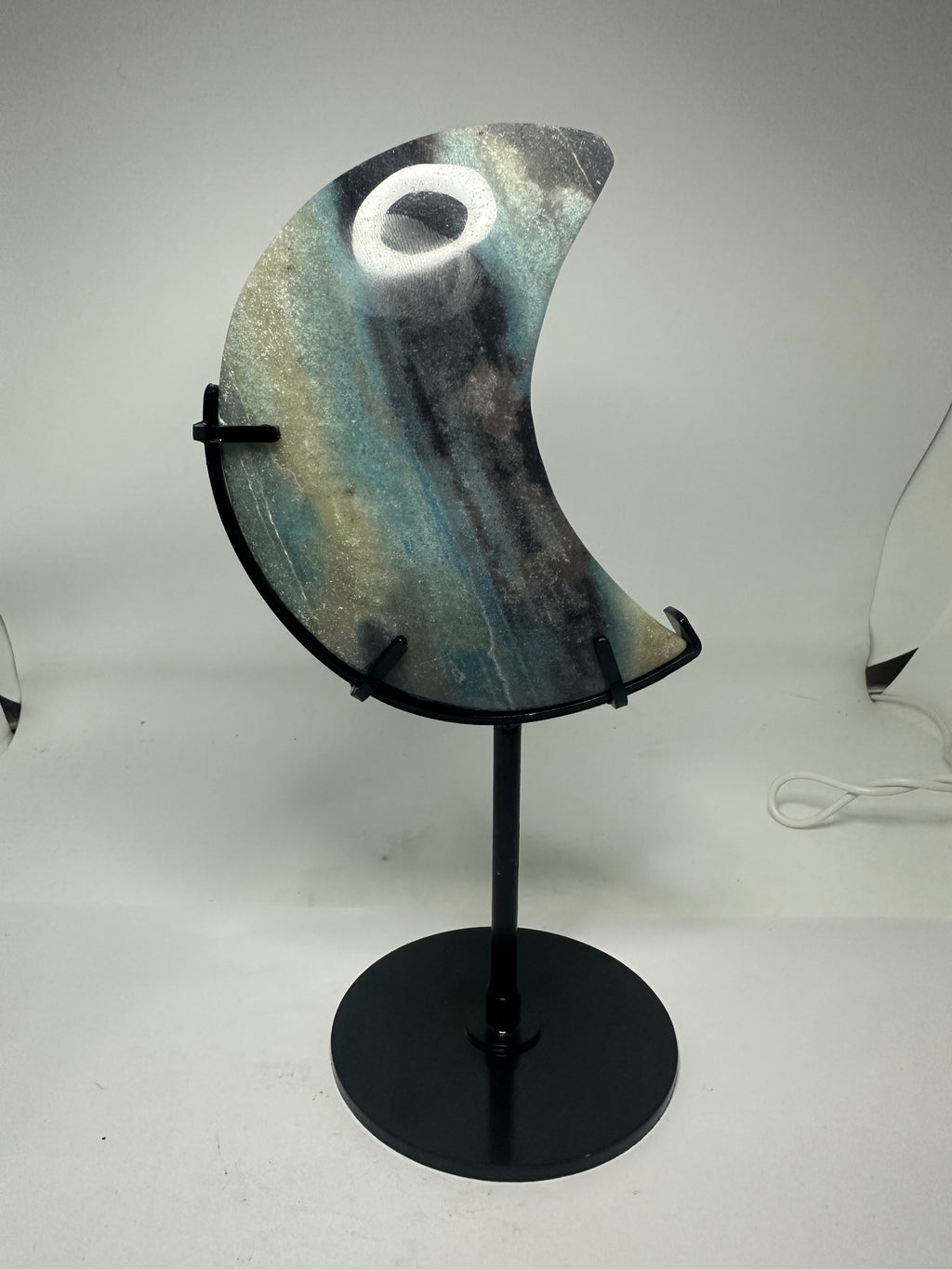 Trolleite Moon Carving on Custom Stand – 435g