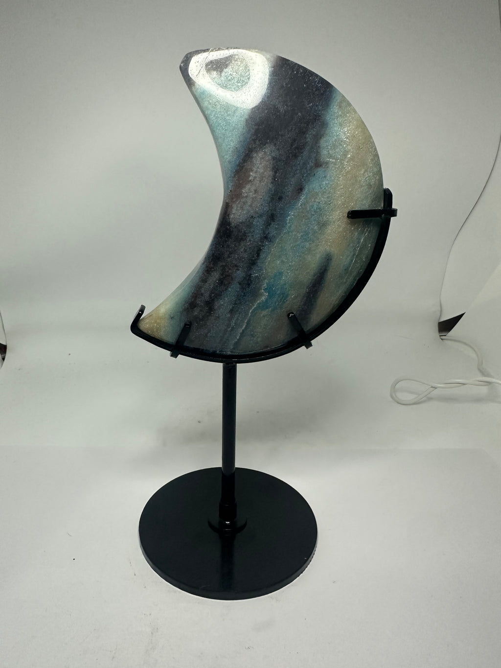 Trolleite Moon Carving on Custom Stand – 435g