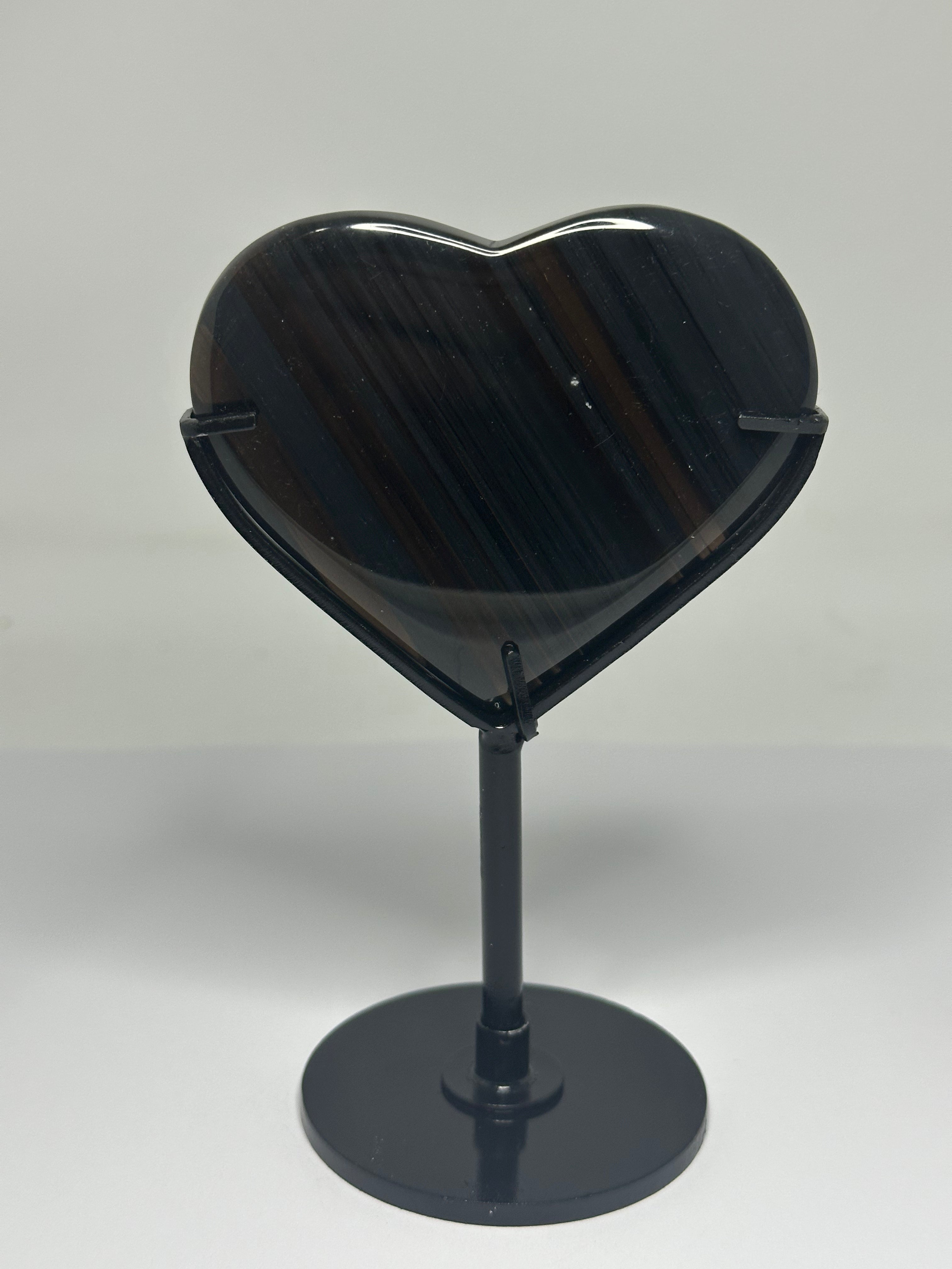 Black Lace Obsidian Heart on Custom Stand – 176g