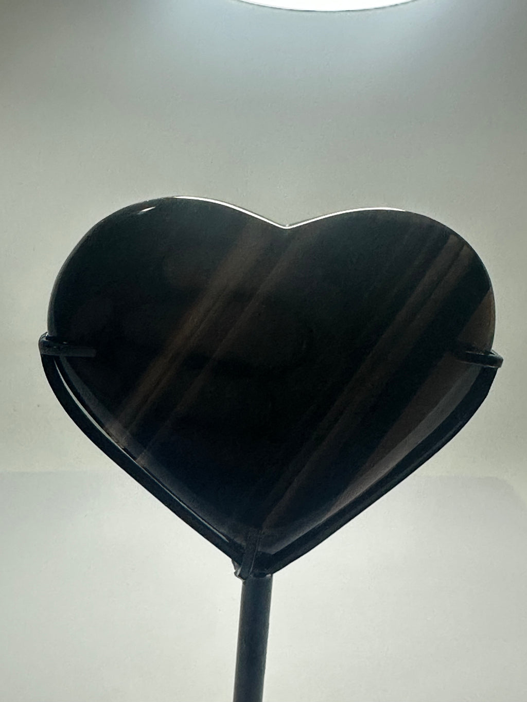 Black Lace Obsidian Heart on Custom Stand – 176g
