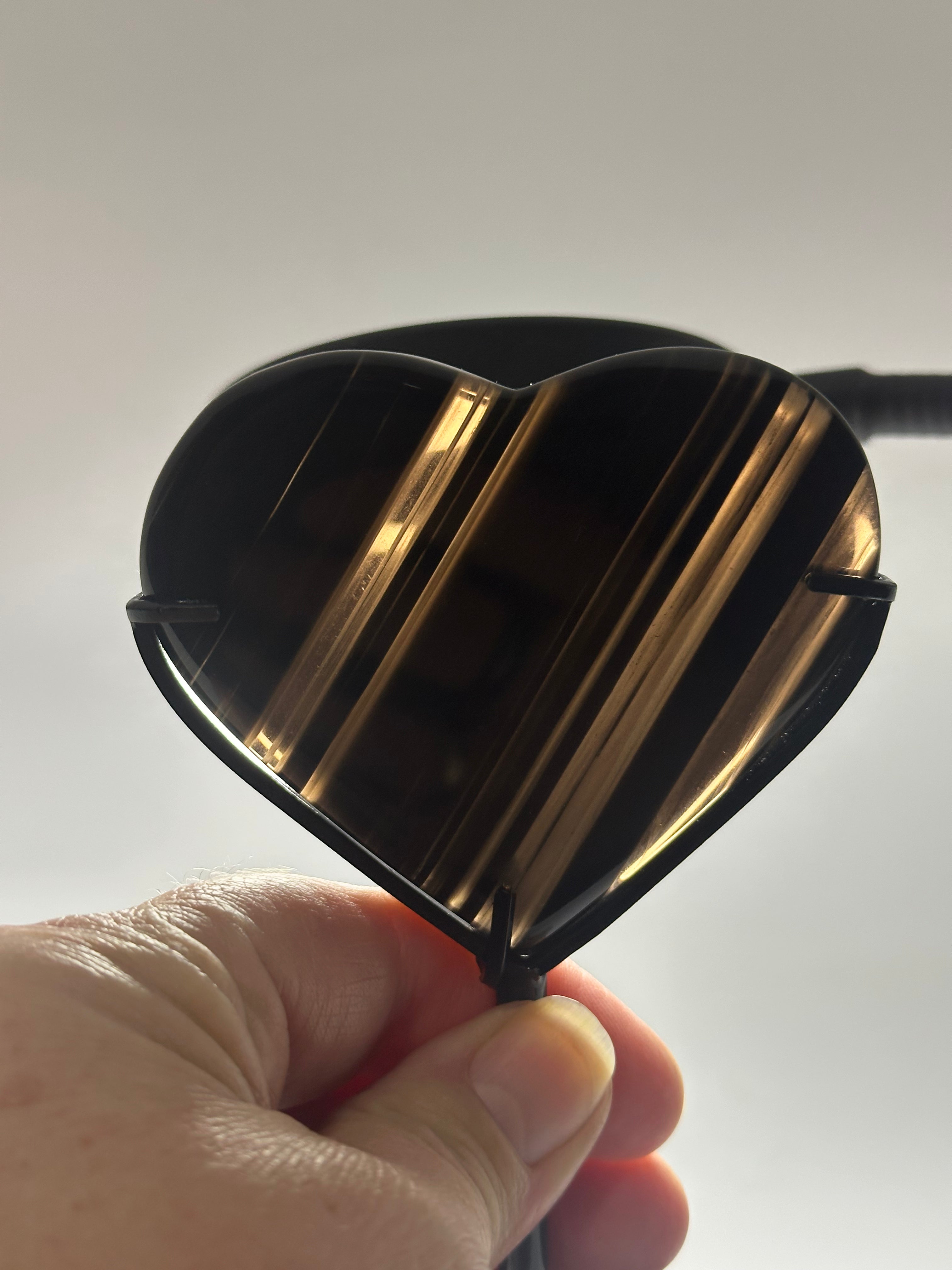 Black Lace Obsidian Heart on Custom Stand – 176g
