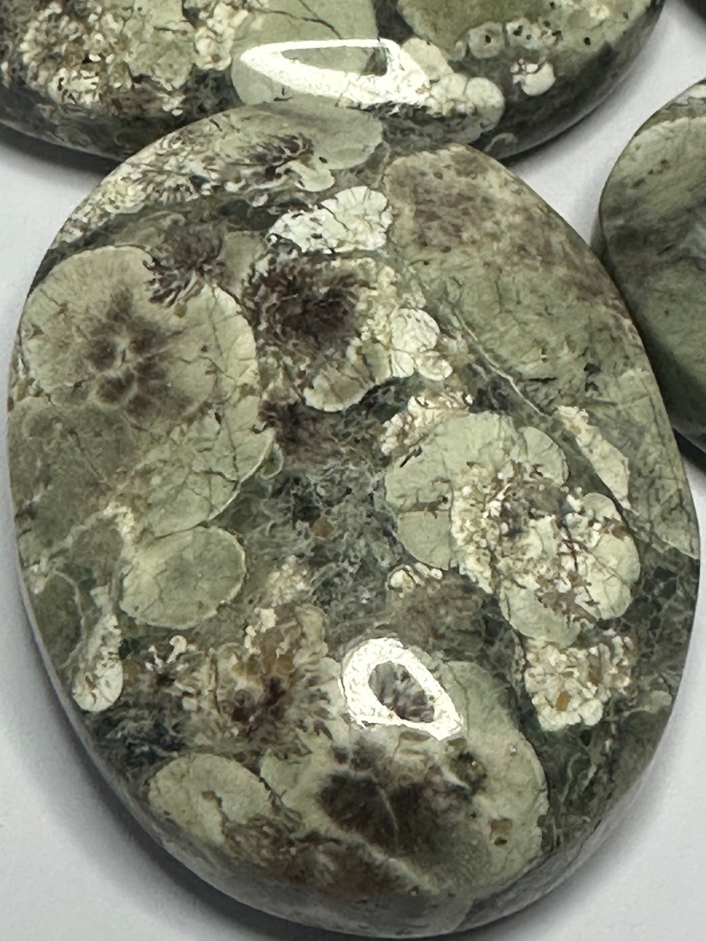 Green Flower Agate Palm Stone – 100g