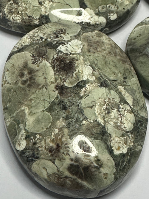 Green Flower Agate Palm Stone – 100g