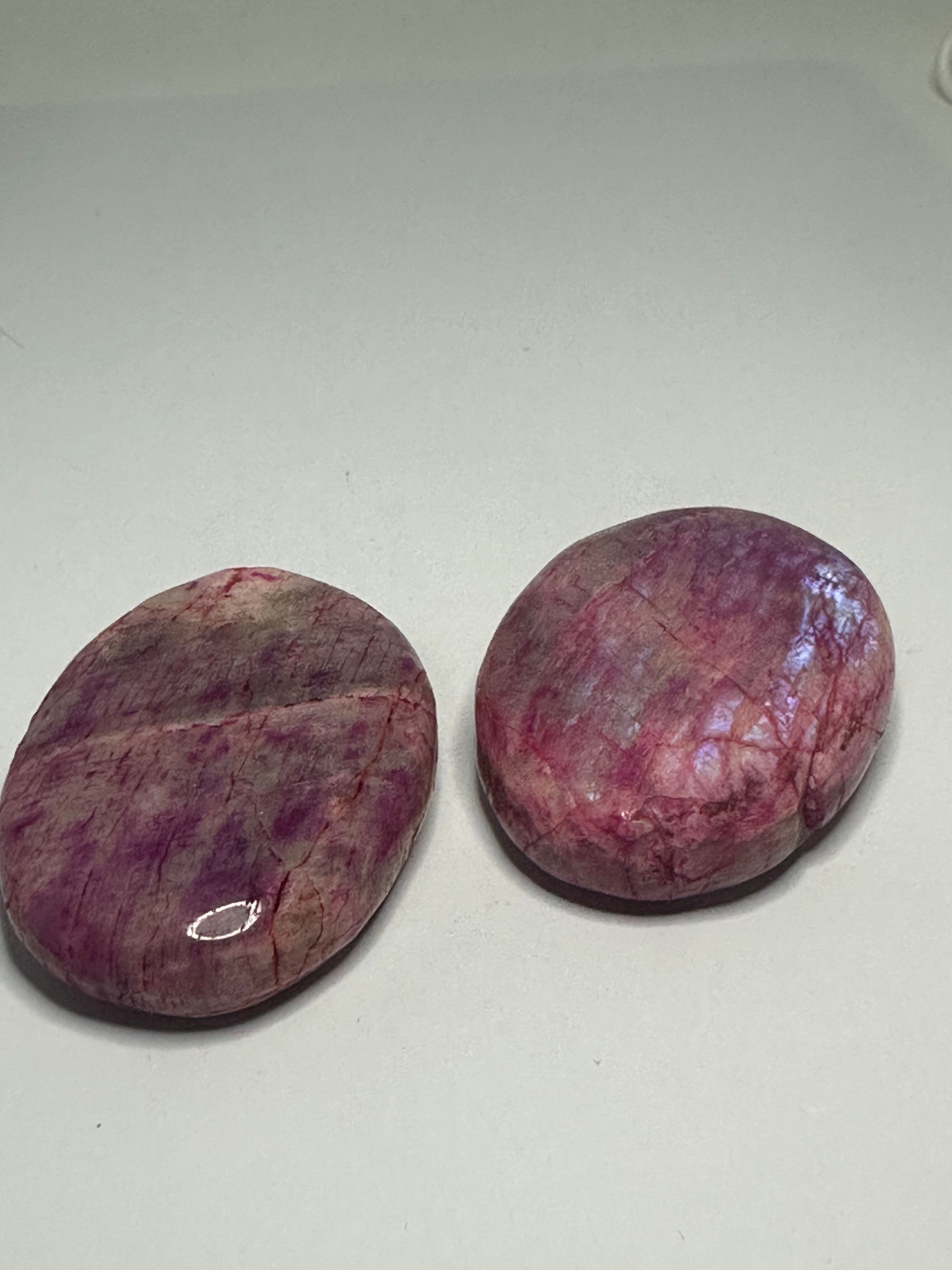 Dyed Pink Moonstone Palm Stone with Blue Flash – 61g