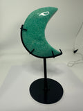 Amazonite Moon on Custom Stand
