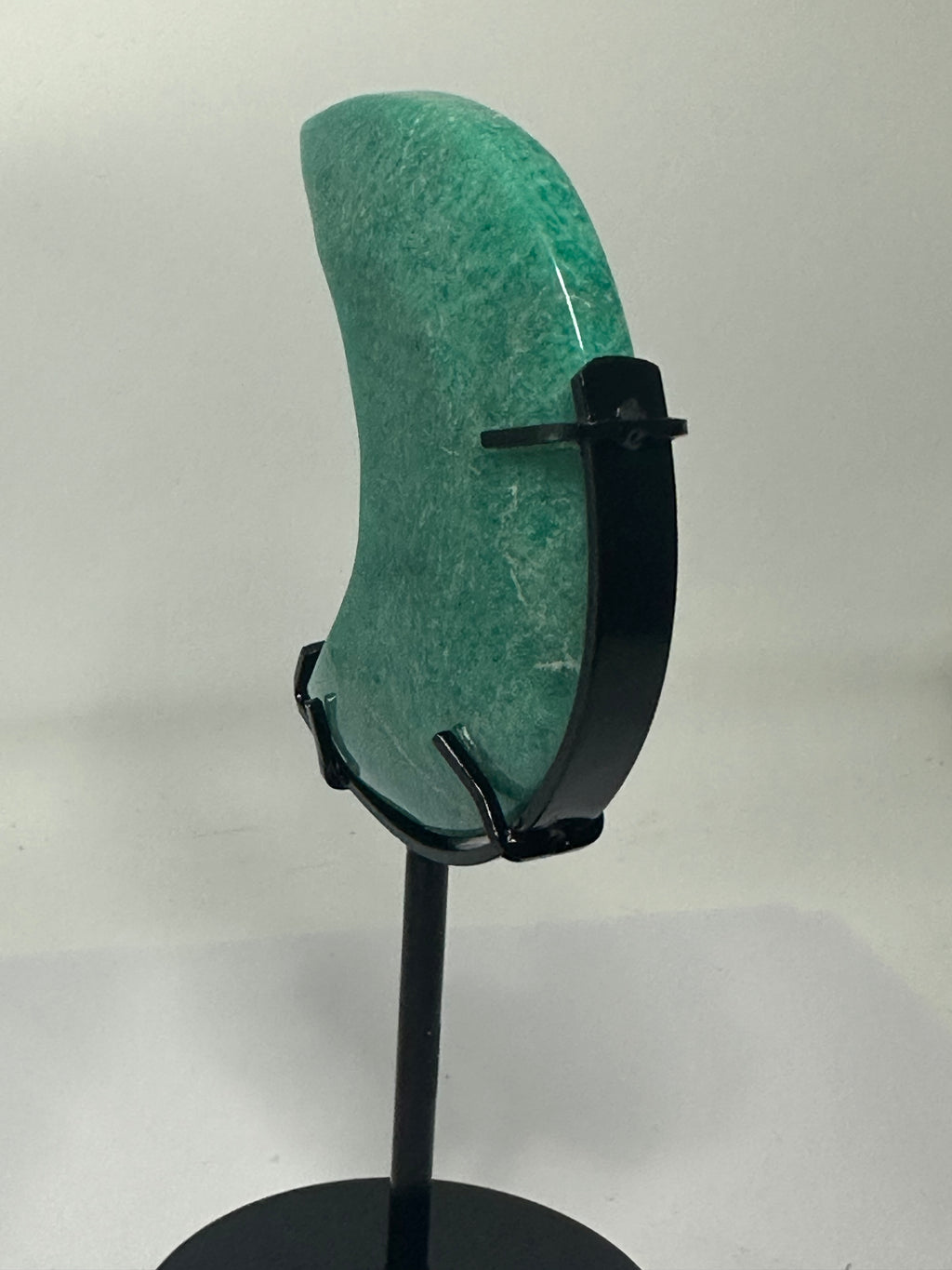 Amazonite Moon on Custom Stand