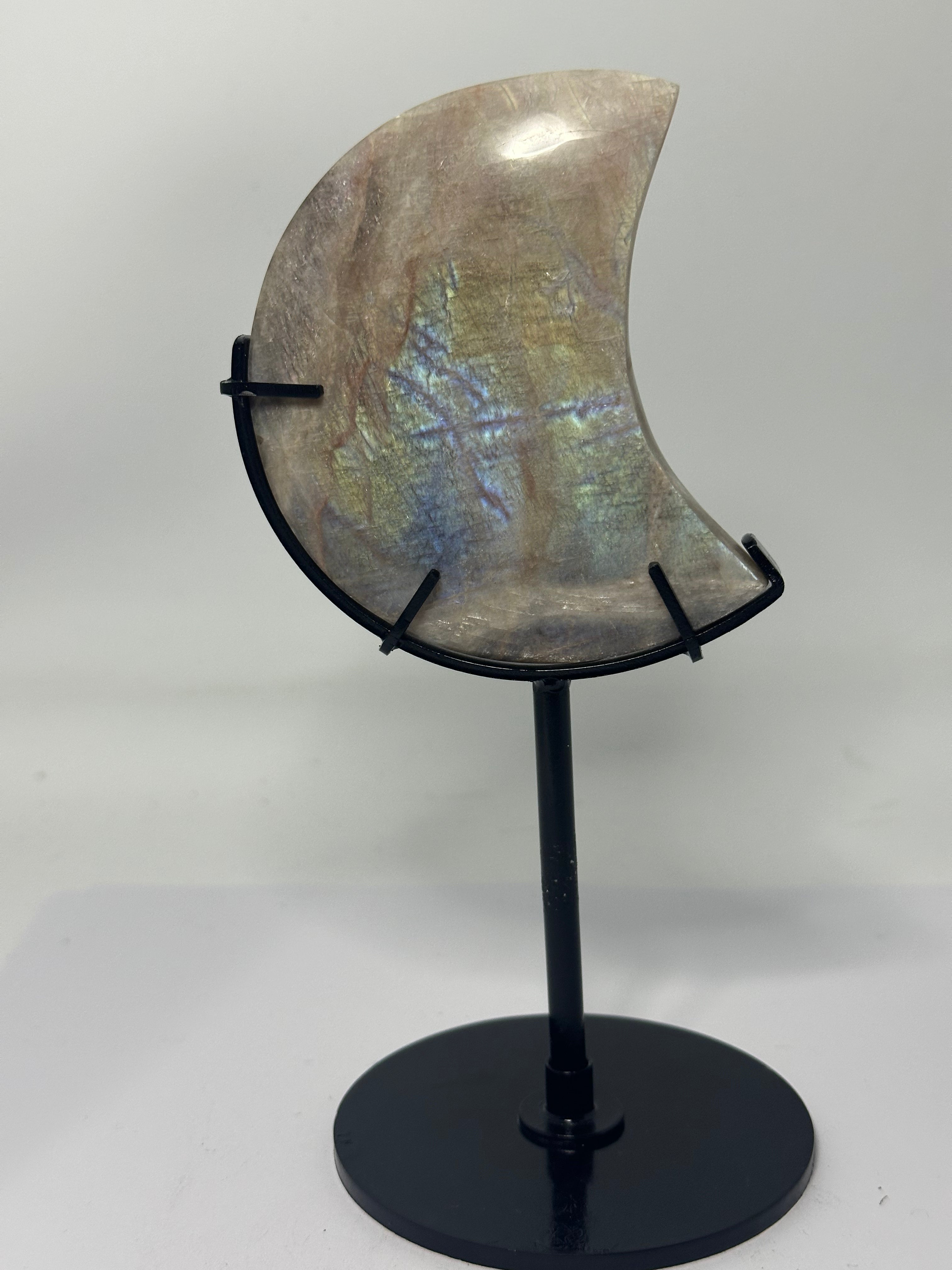 Moonstone Moon Carving on Custom Stand