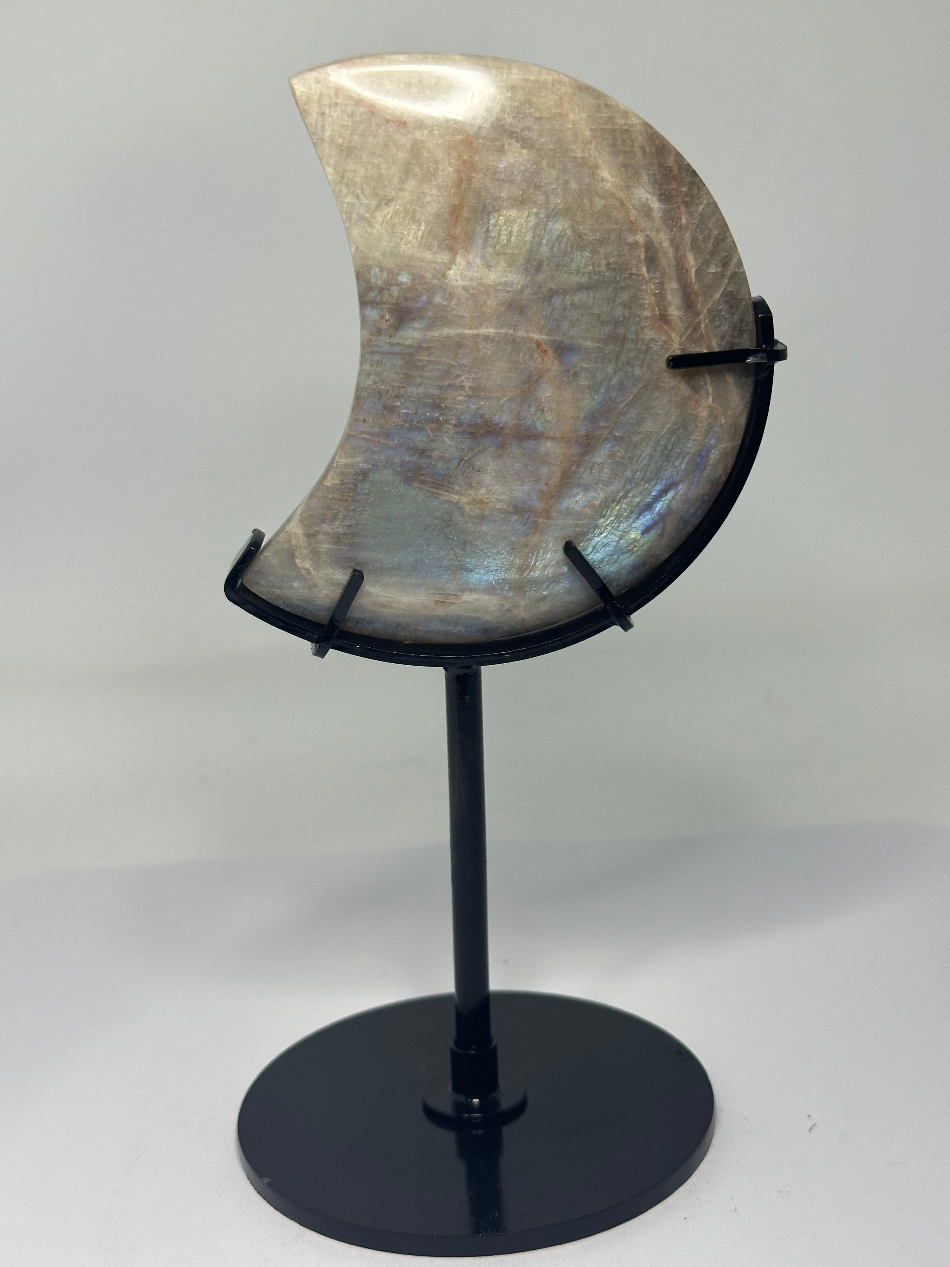 Moonstone Moon Carving on Custom Stand