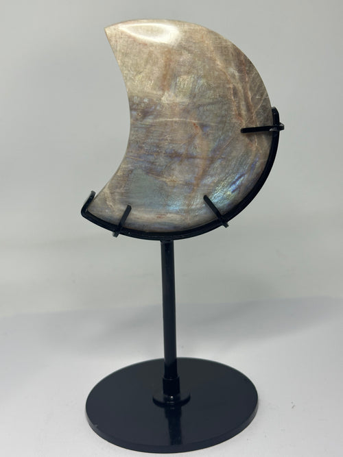 Moonstone Moon Carving on Custom Stand